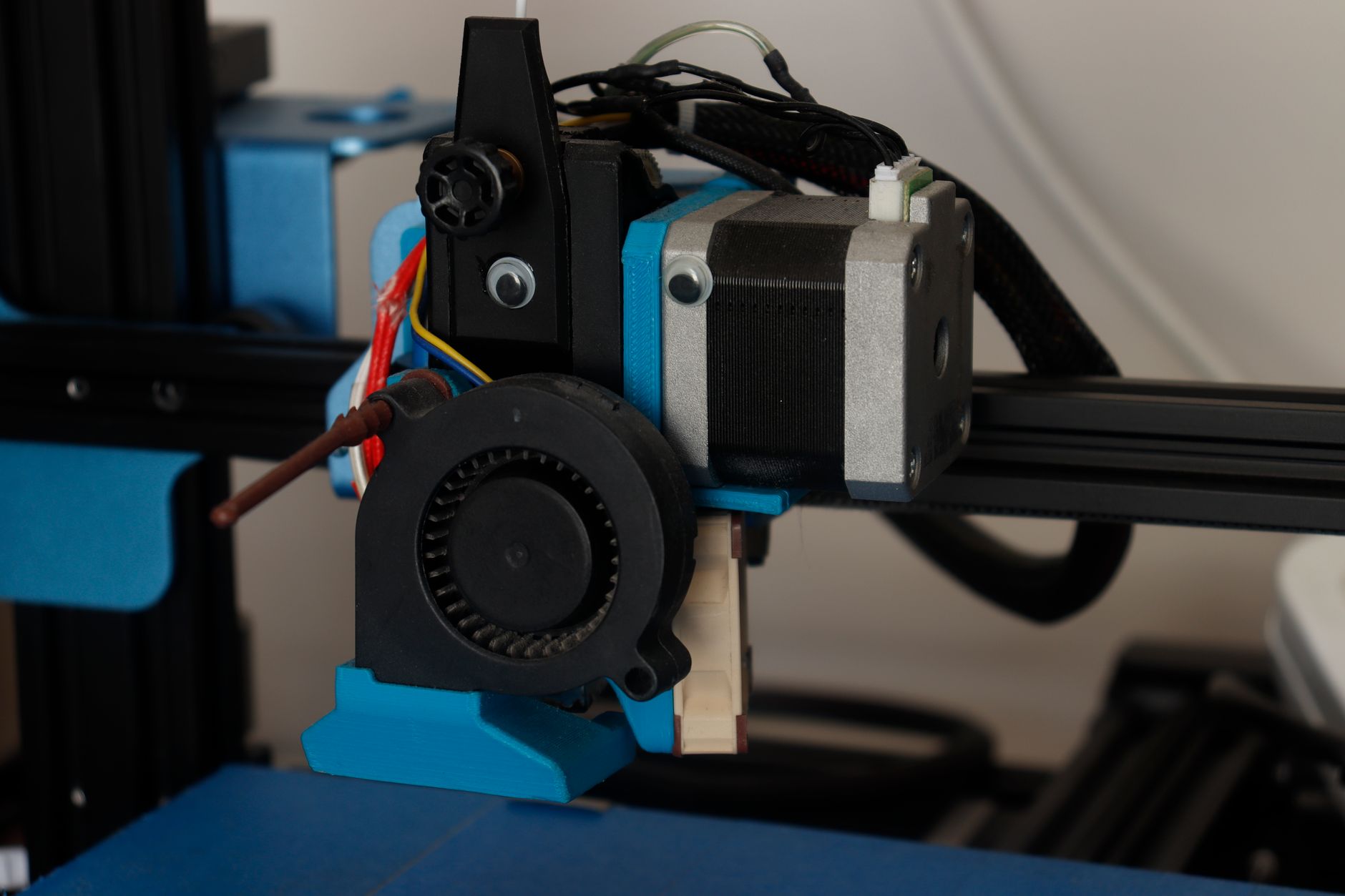 Detailed view of a 3D printer component showcasing its technology and design.