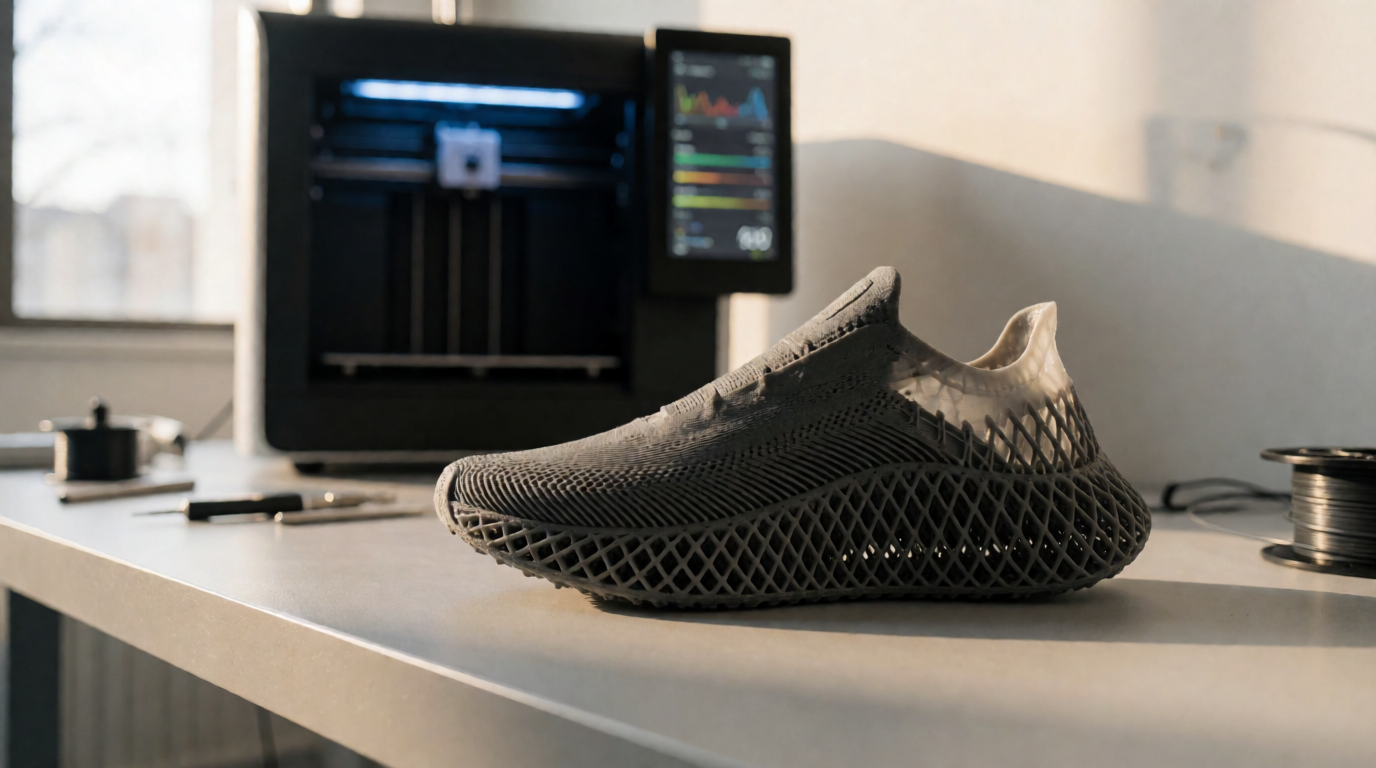 Protótipo de calçado impresso em 3D para indústria de Caruaru