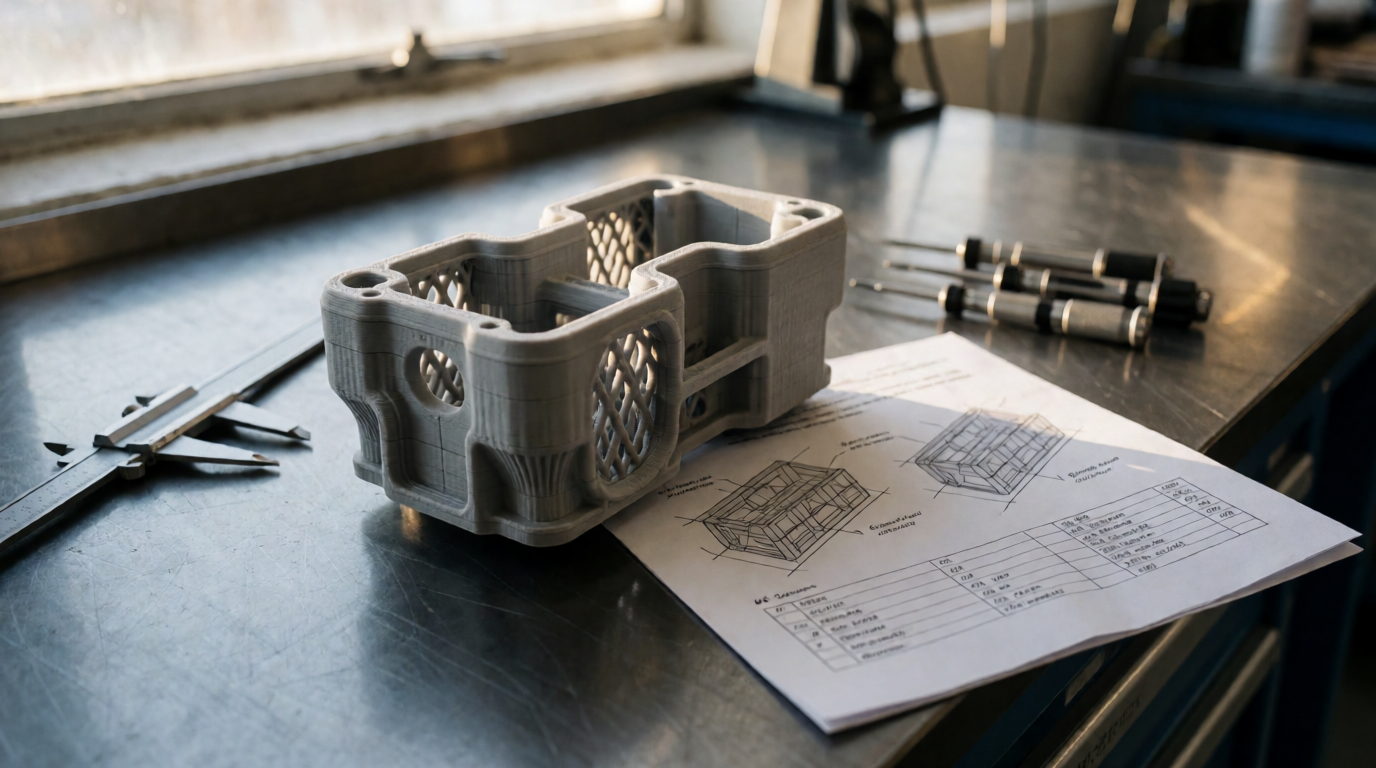 Documento de orçamento para impressão 3D detalhado