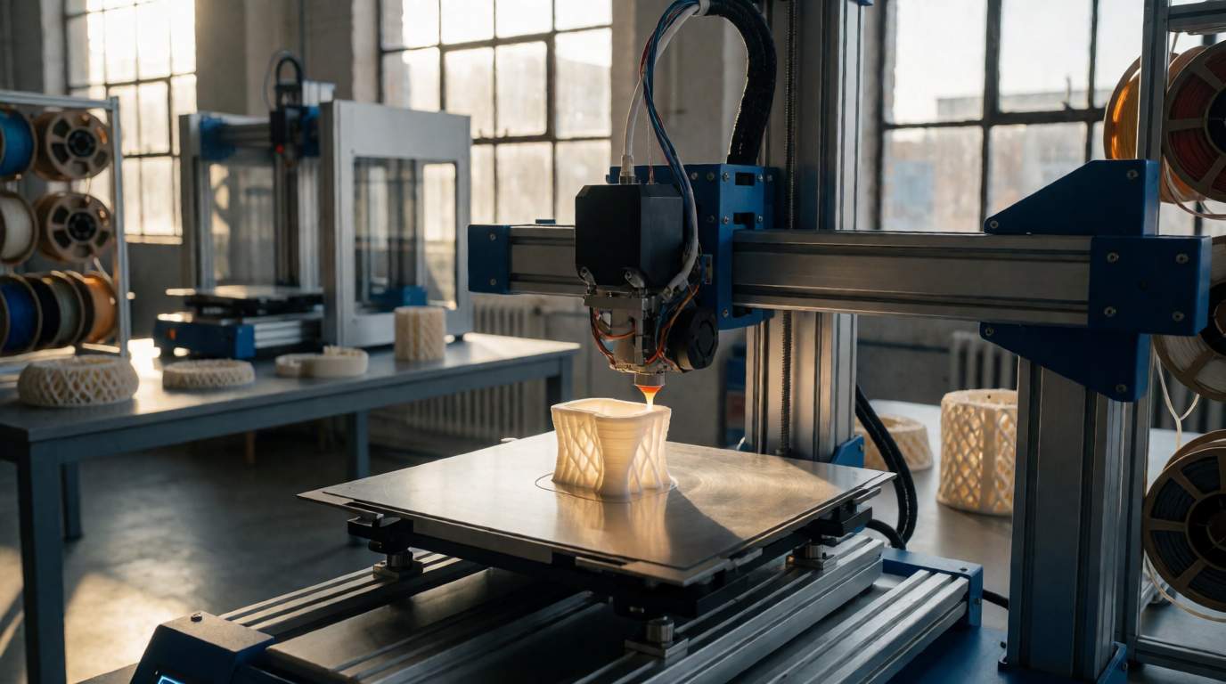 Impressora 3D industrial em operação em Governador Valadares