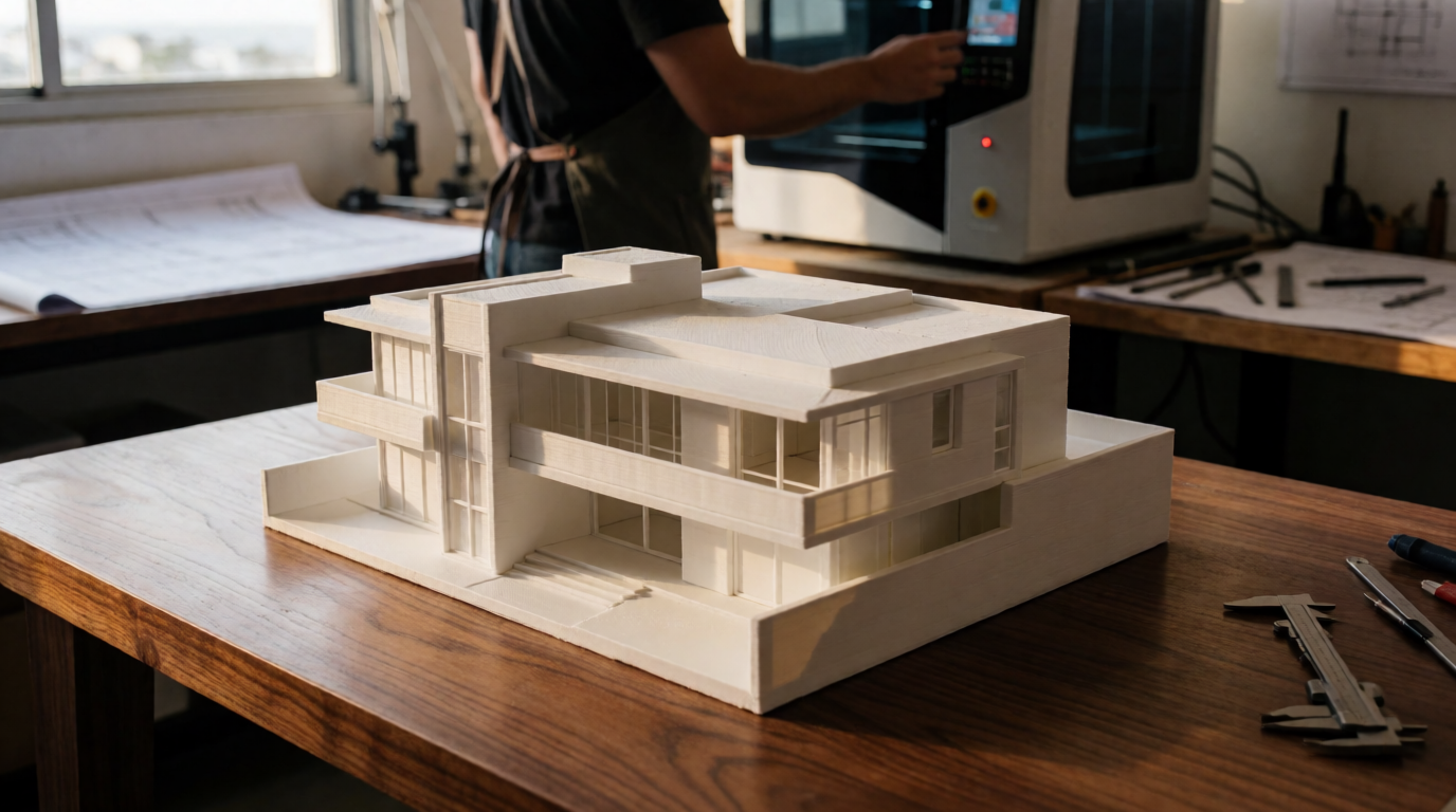 Maquete arquitetônica impressa em 3D para projetos em Florianópolis