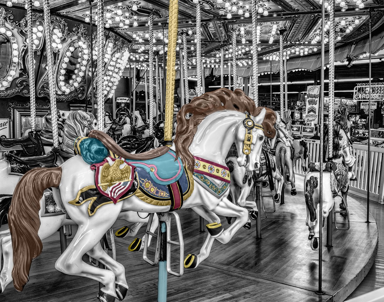 carousel, carnival, amusement ride, merry-go-round, roundabout, funfair, amusement park, carousel, carousel, carousel, carousel, carousel, carnival, carnival, carnival, merry-go-round
