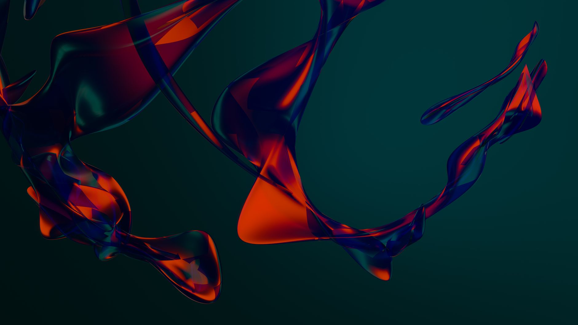 Dynamic red and blue abstract shapes in fluid motion on a dark background, ideal for modern design.