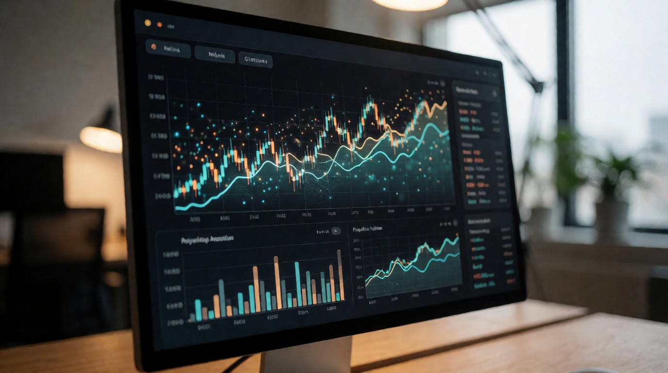 Dashboard de análise preditiva com gráficos e indicadores