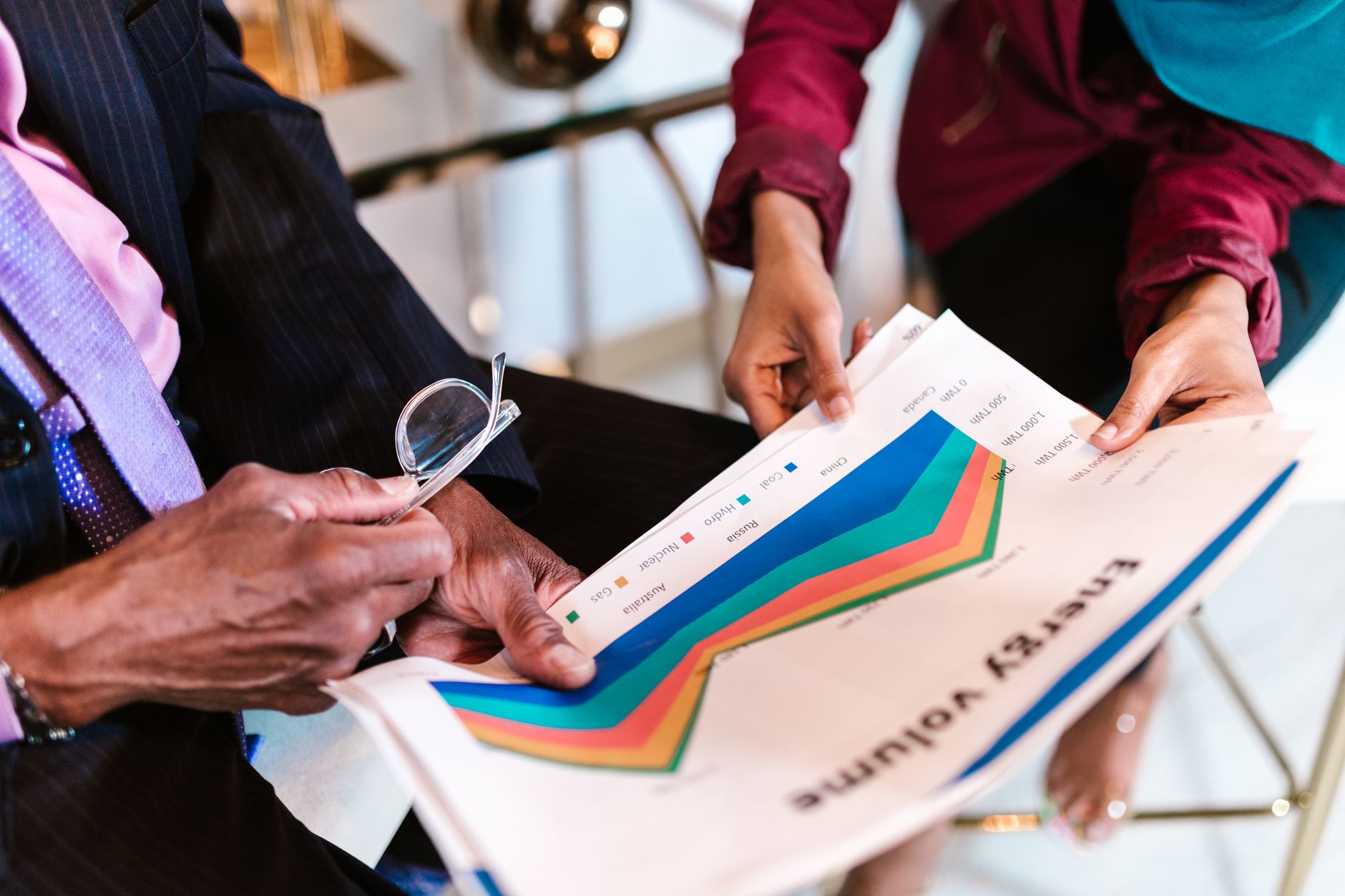 Equipe comercial analisando dados de vendas em plataforma de IA