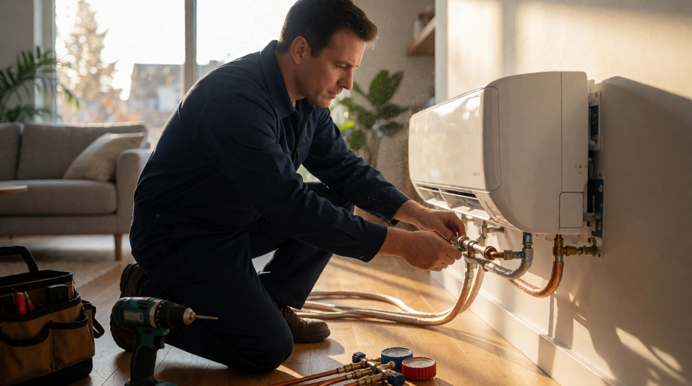 Instalação profissional de ar-condicionado inverter