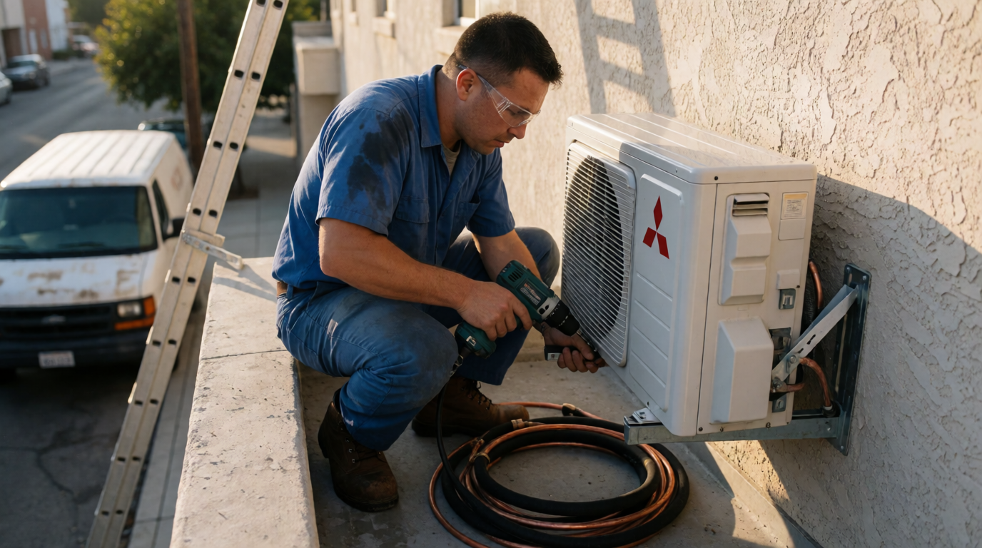 Profissional instalando ar-condicionado em Londrina PR