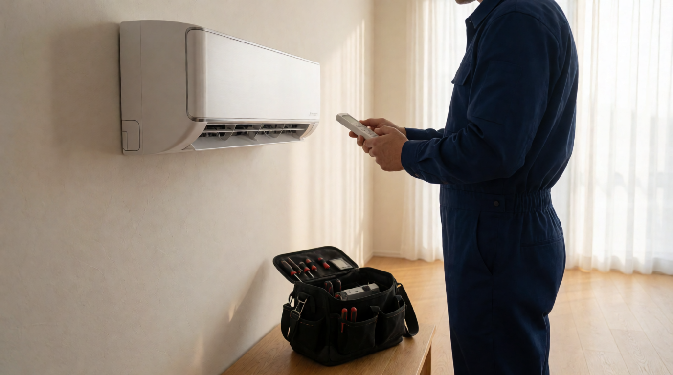 Unidade de ar-condicionado inverter instalada em residência