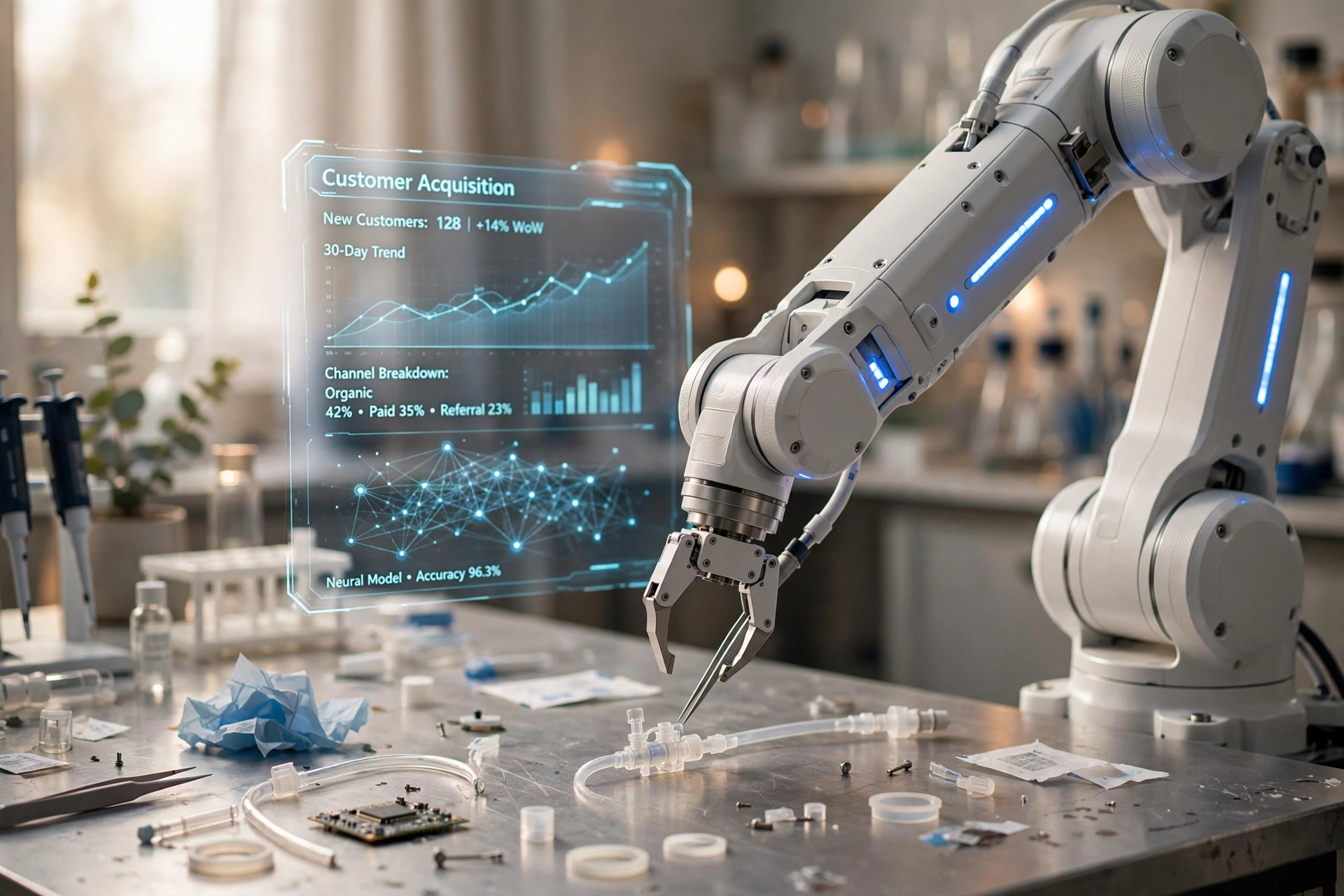 business technology office ai customer acquisition bot medtech