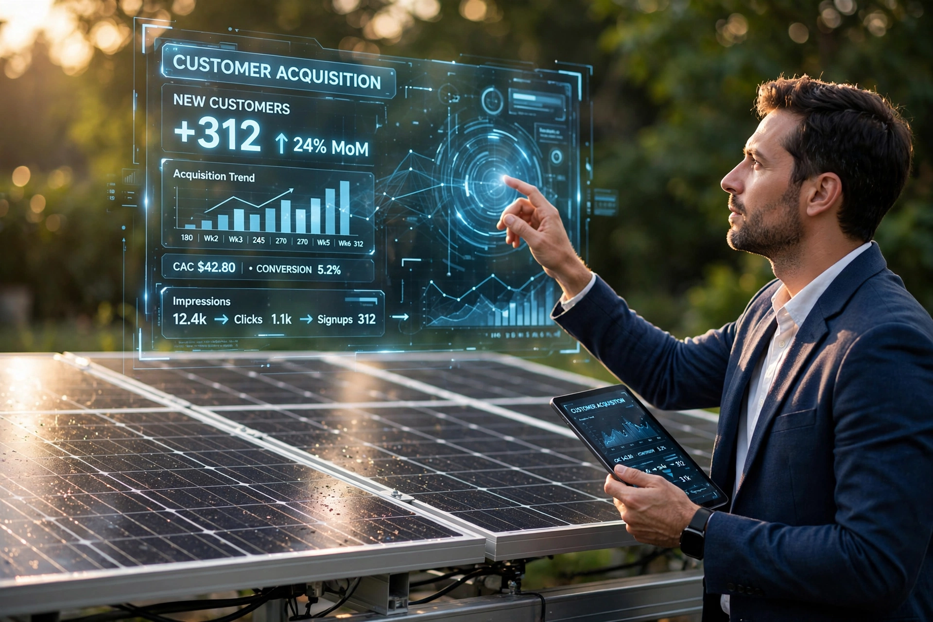 business technology office ai customer acquisition bot solar