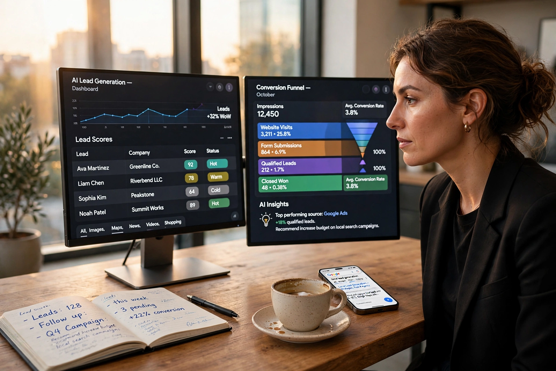 business technology office ai lead generation service near