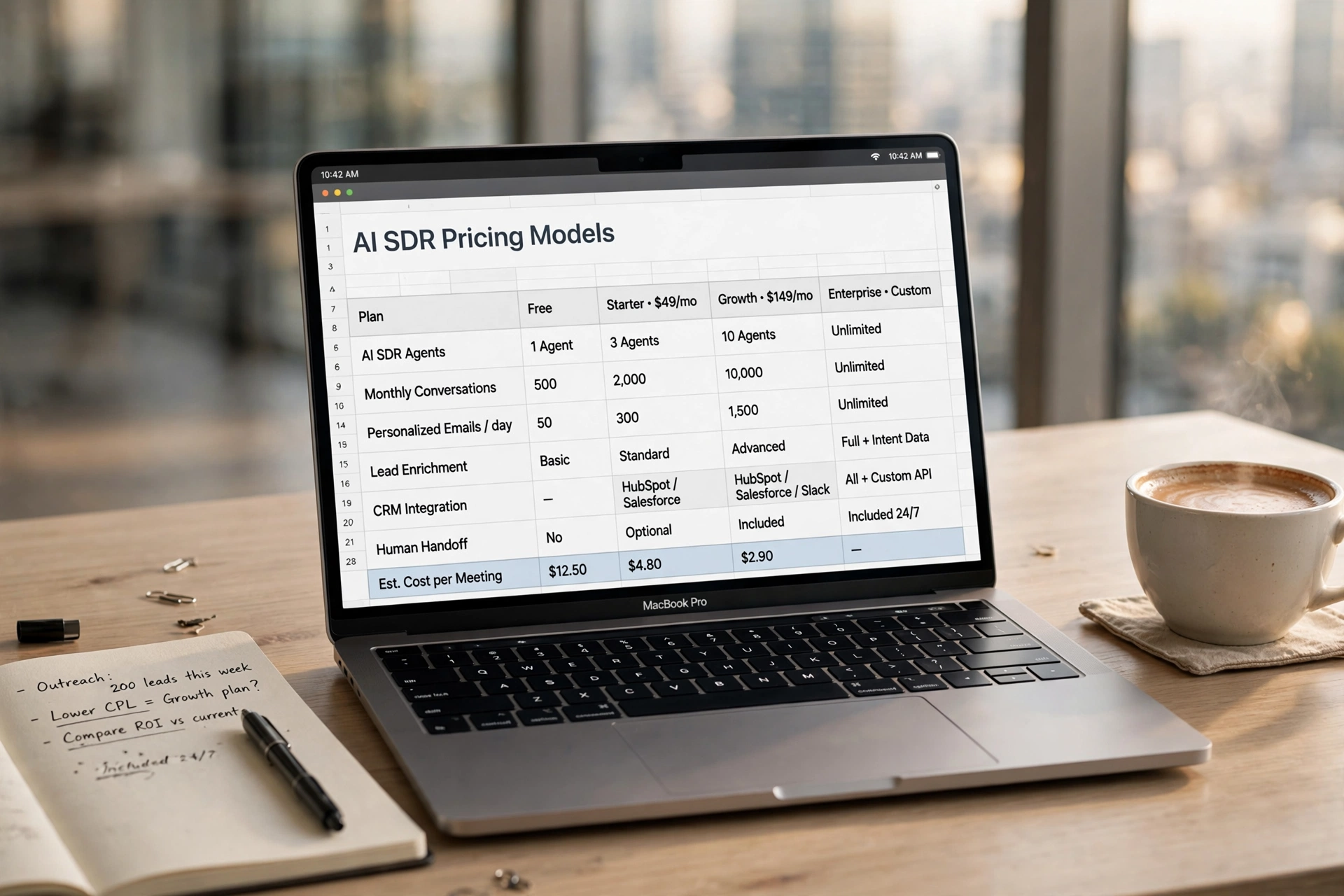 business technology office ai sdr pricing comparison