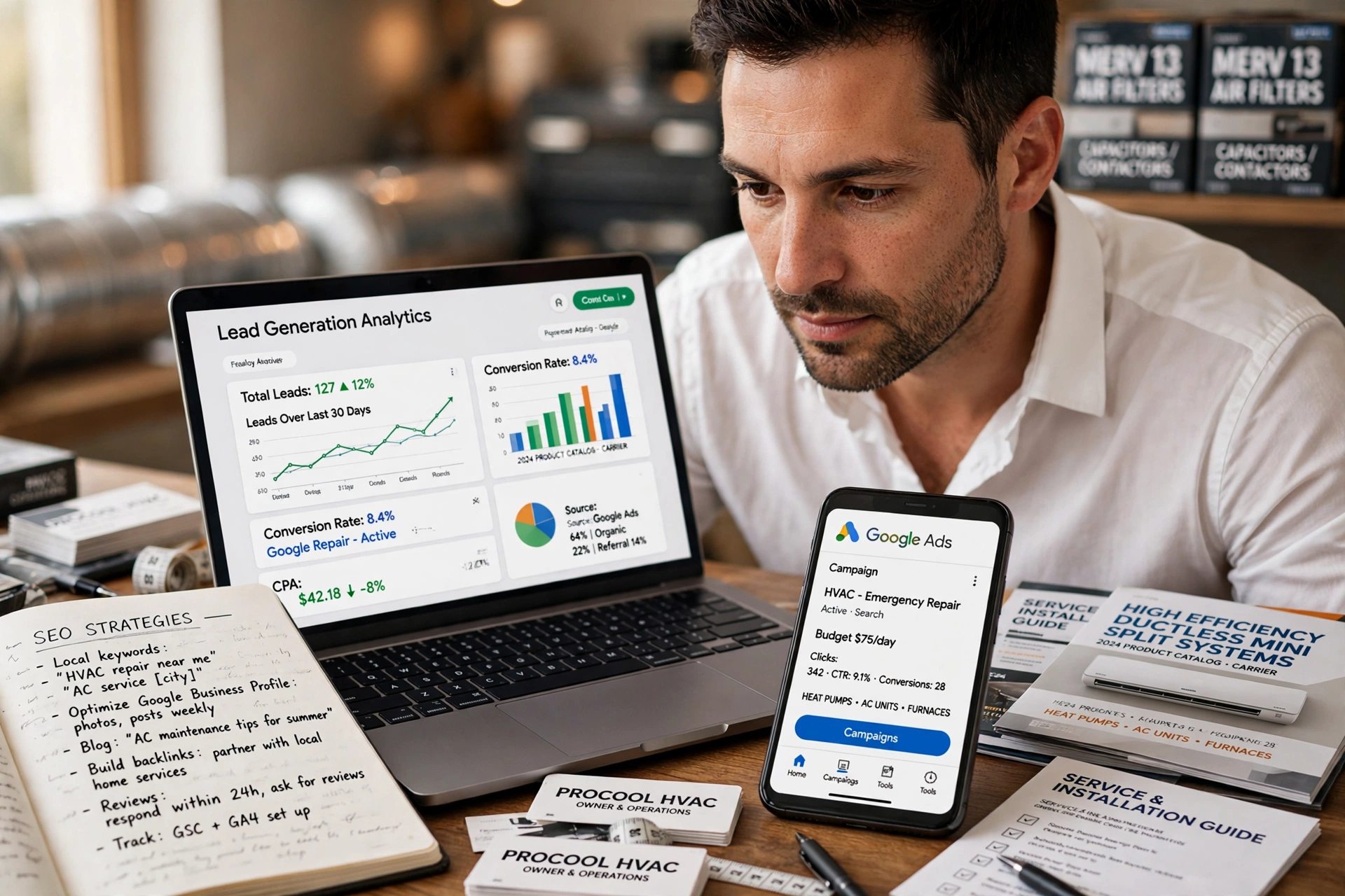 business technology office scaling hvac leads