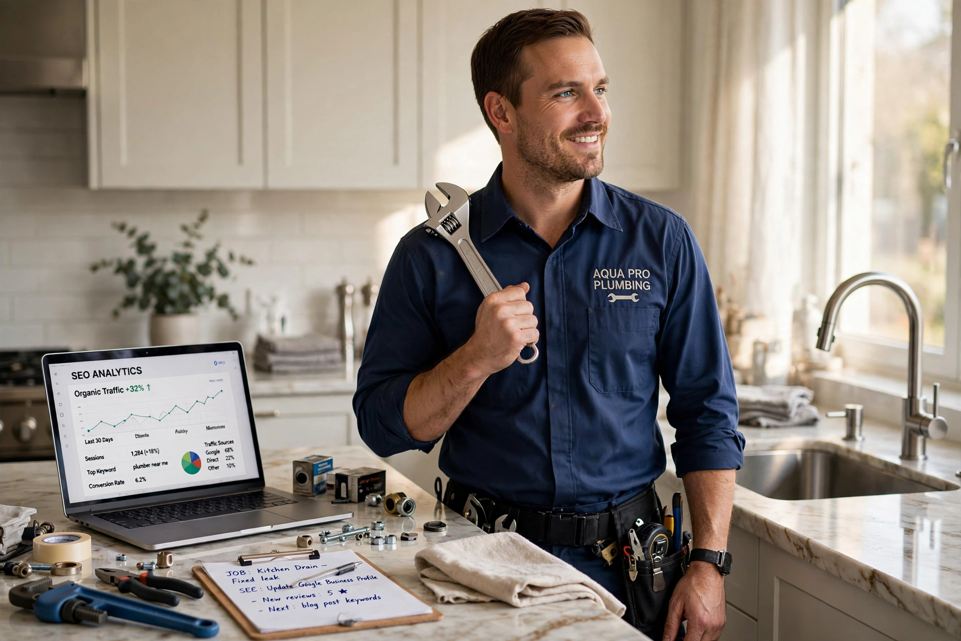 business technology office scale your plumbing leads