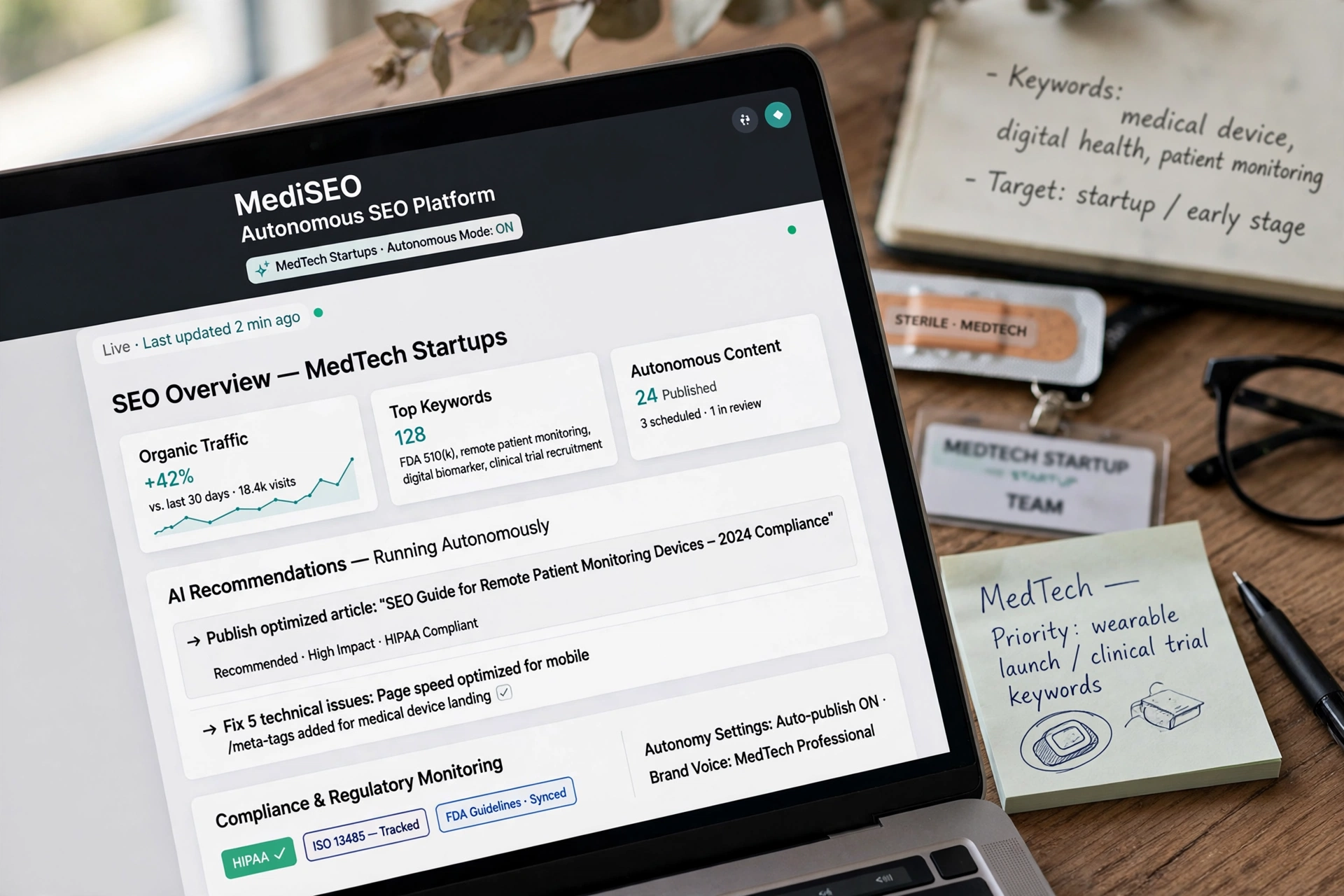 business technology office autonomous seo platform medtech startups