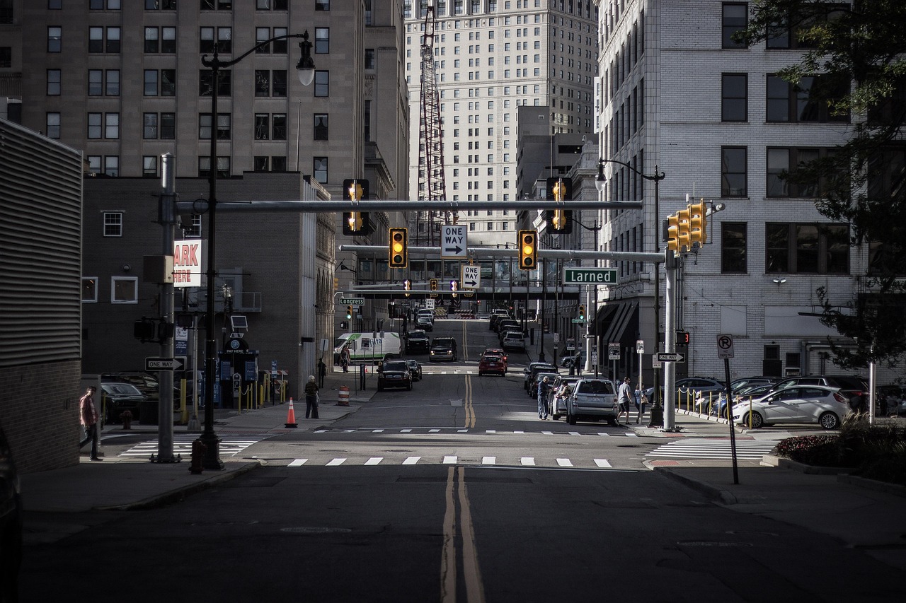 detroit, street, traffic light, motor city, gray street, gray lights, detroit, detroit, detroit, detroit, detroit, street