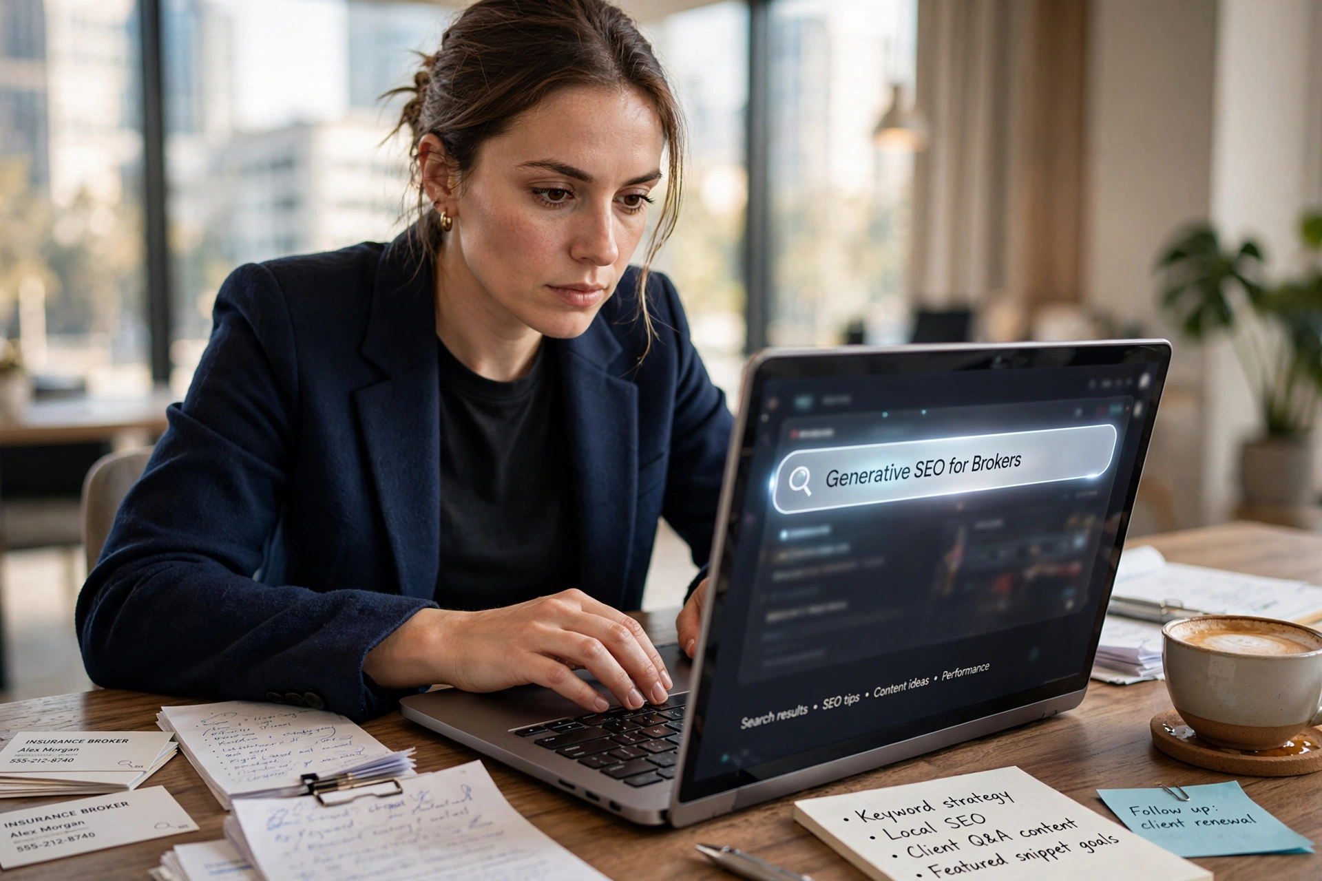 business technology office generative search optimization insurance brokers