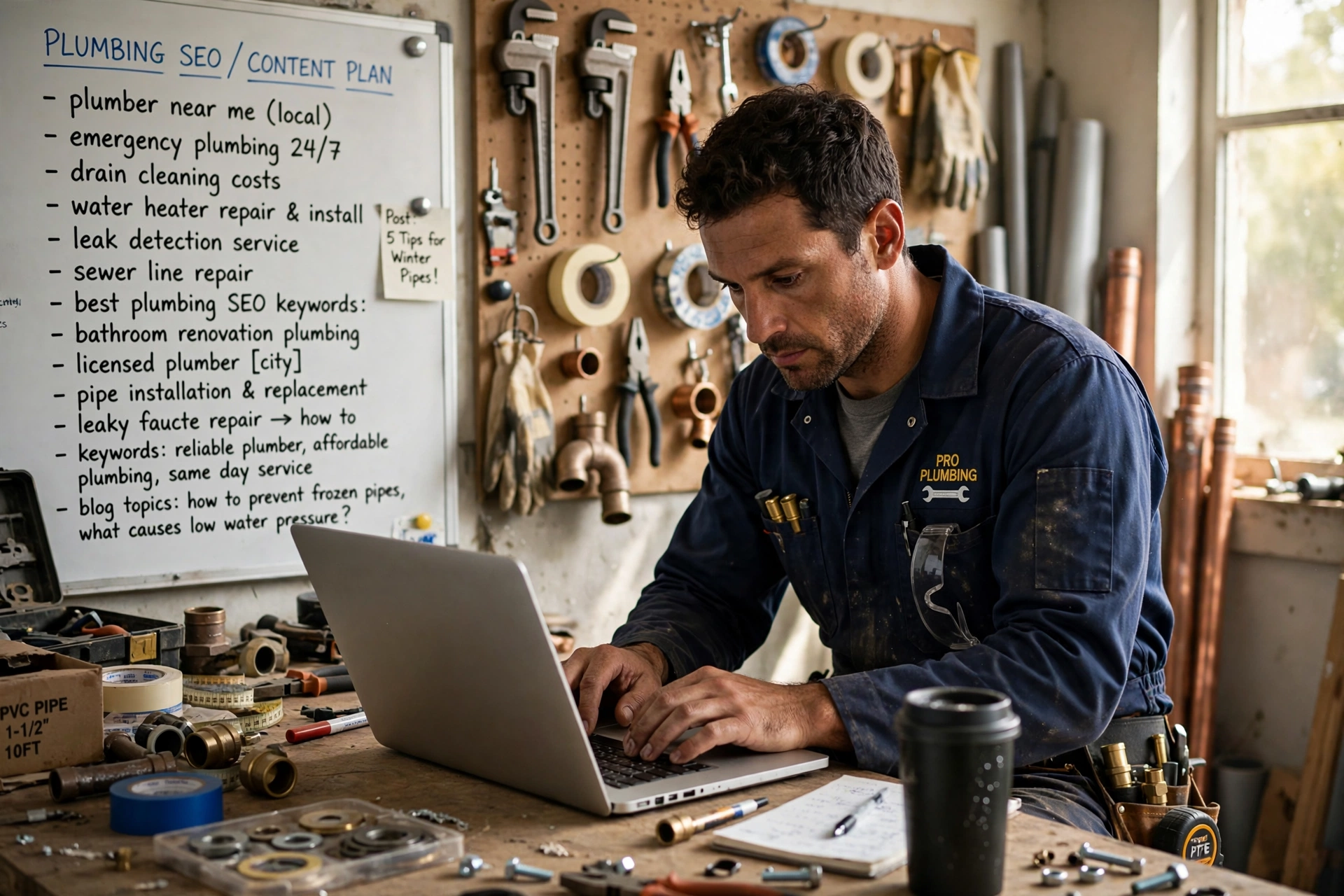 business technology office generative search optimization plumbing businesses