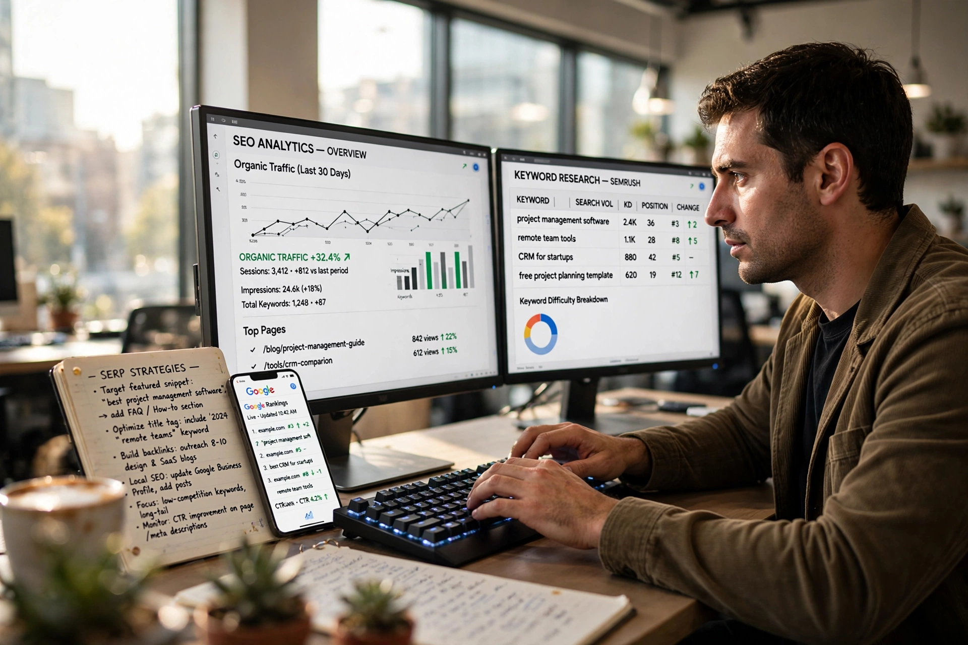 business technology office grow service organic traffic ranking