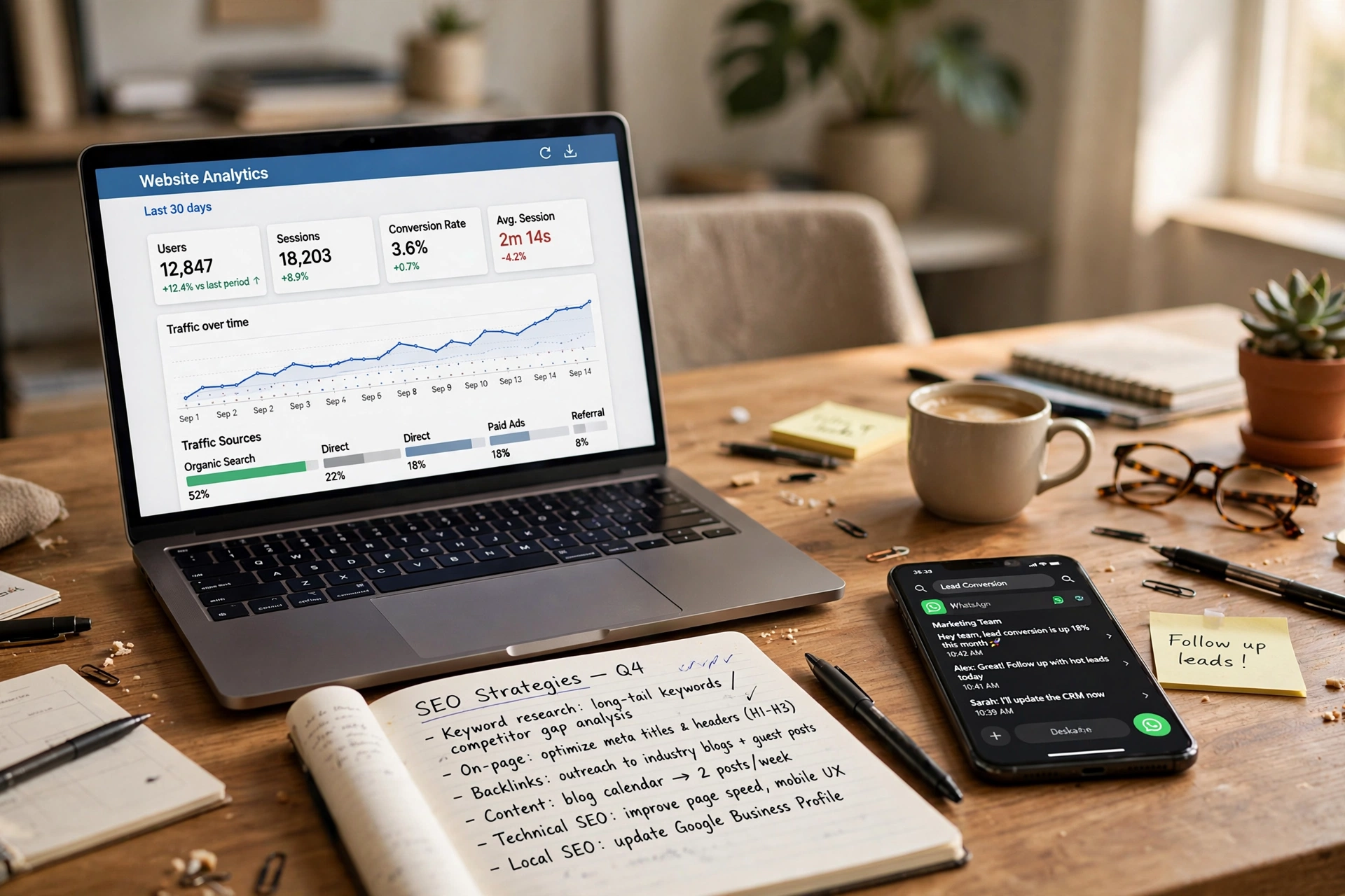 business technology office convert website visitors into whatsapp
