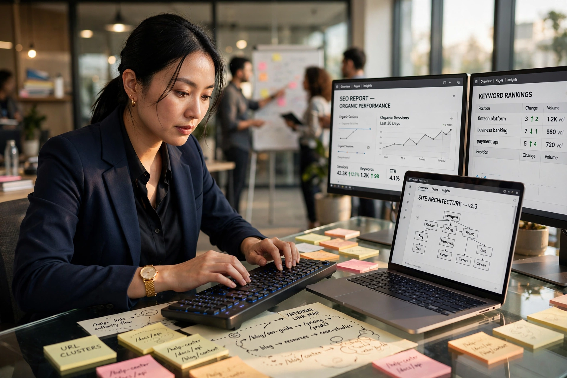 business technology office internal linking automation fintech companies