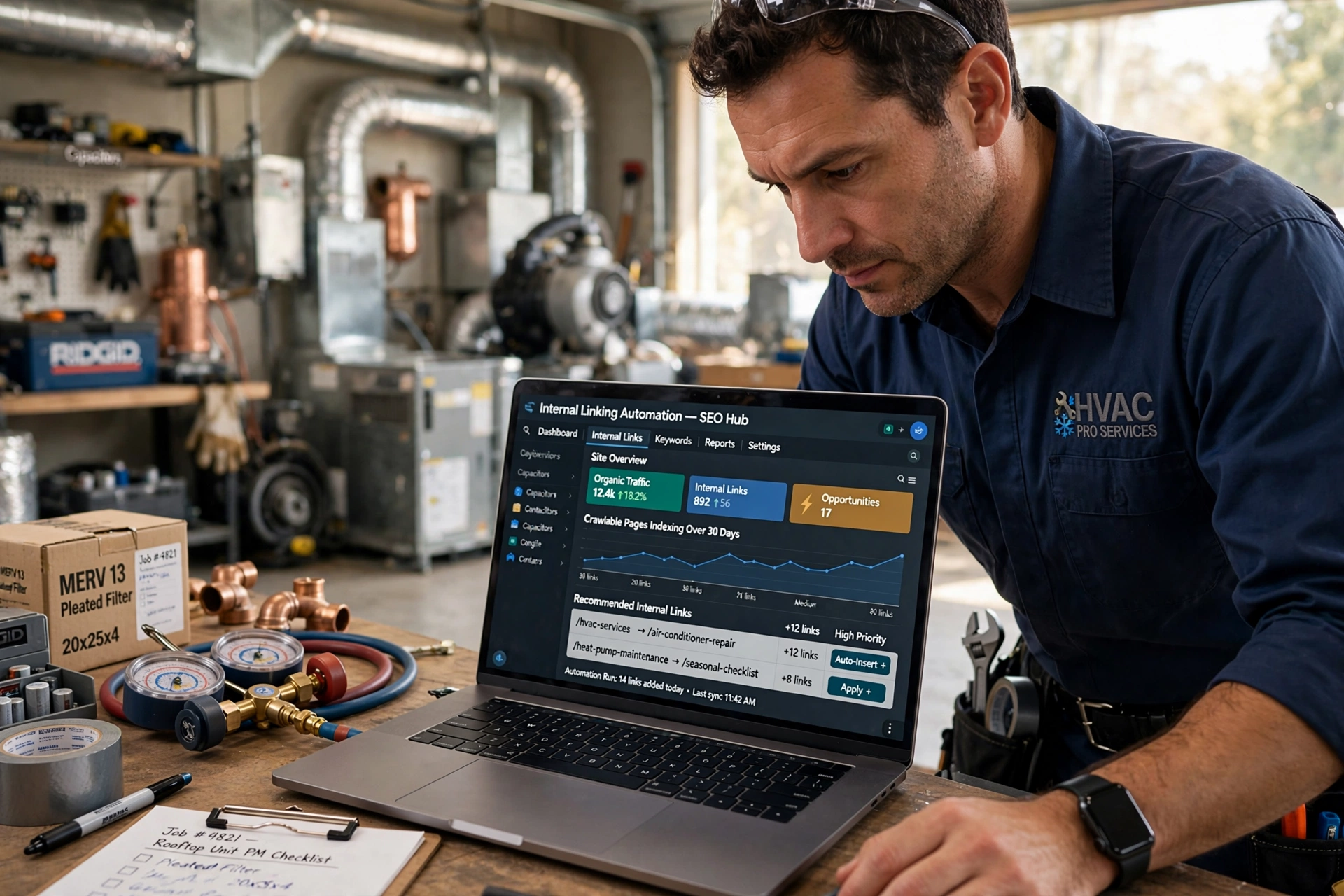 business technology office internal linking automation hvac companies