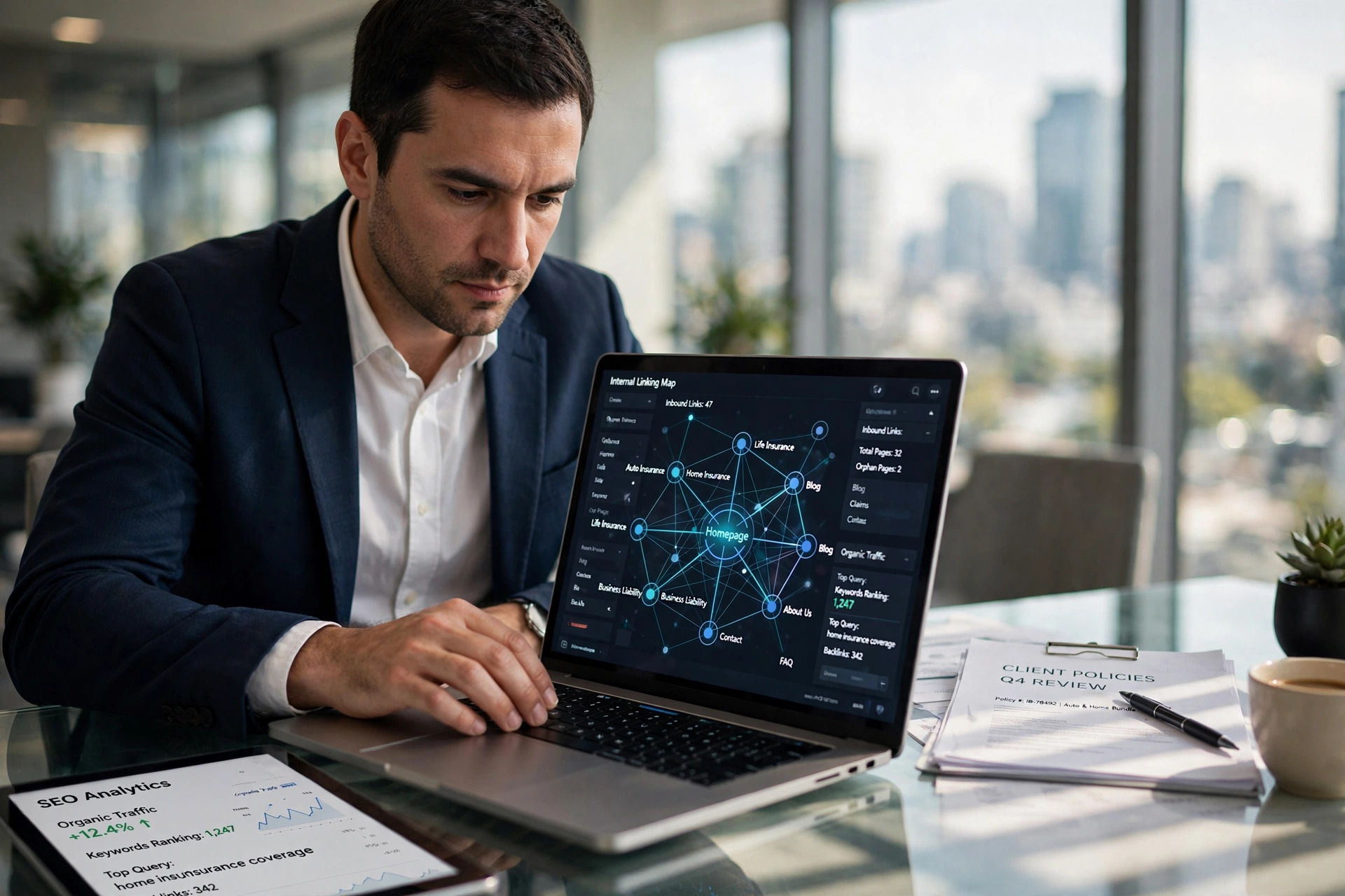 business technology office internal linking automation insurance brokers