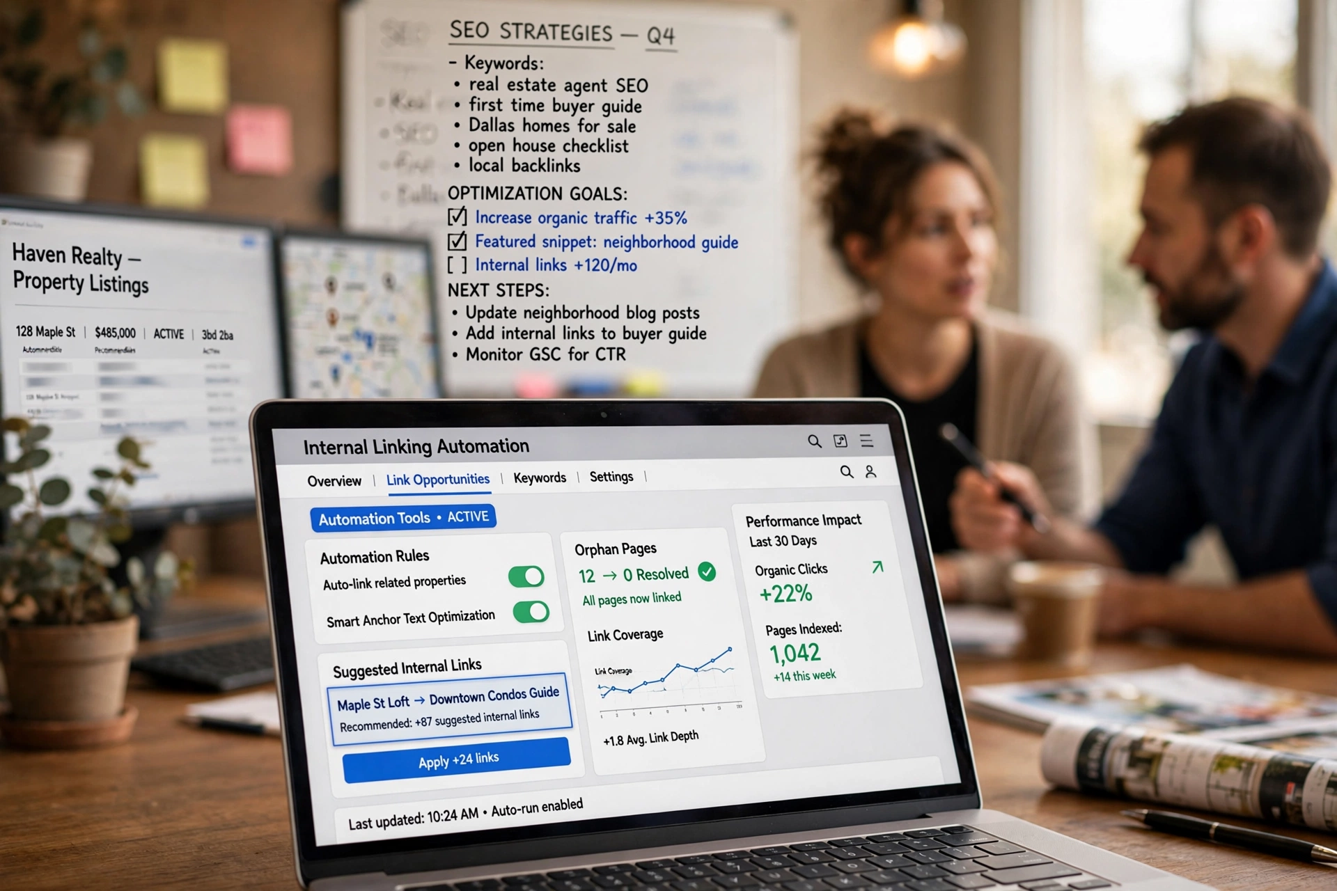 business technology office internal linking automation real estate