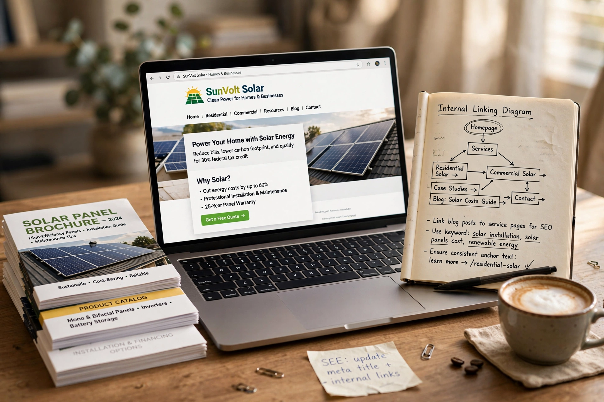 business technology office internal linking automation solar energy