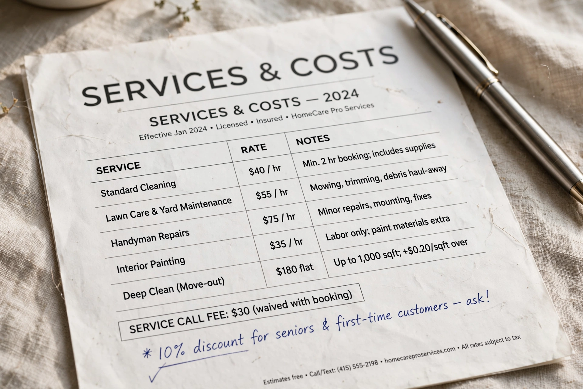 business technology office services cost