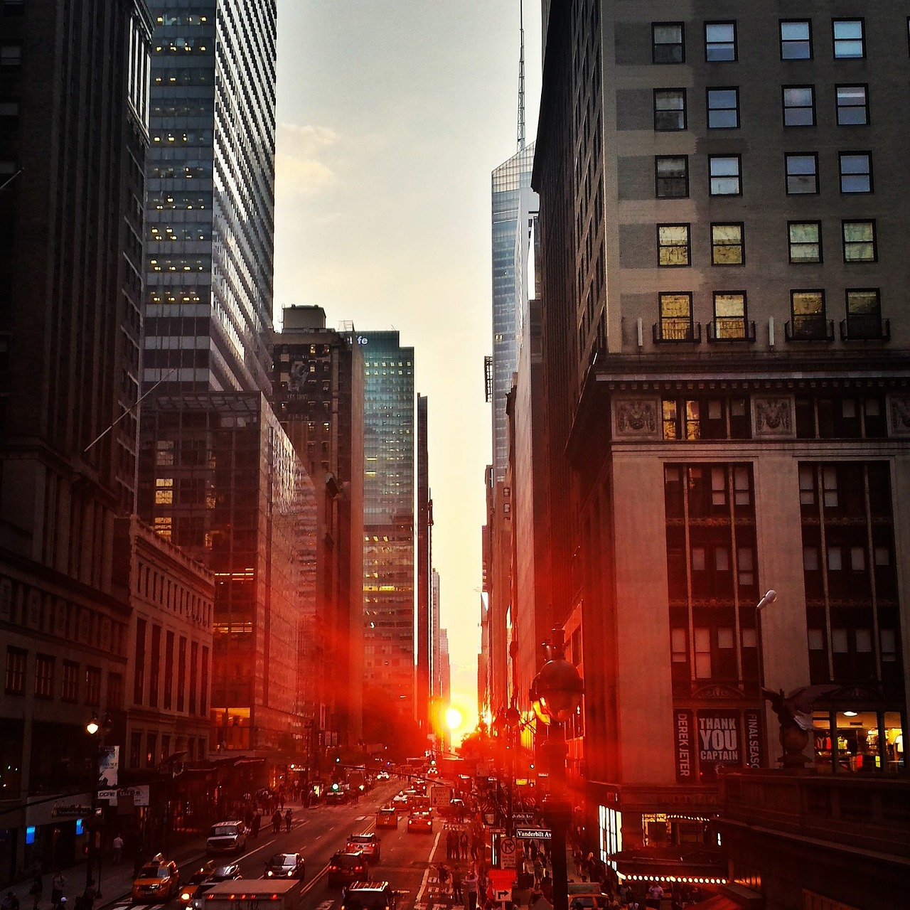 sunset, city, buildings, skyscrapers, nature, cityscape, skyline, street, traffic, commute, commuters, urban landscape, urban, people, office buildings, downtown, manhattan, dusk, new york, architecture, towers, road