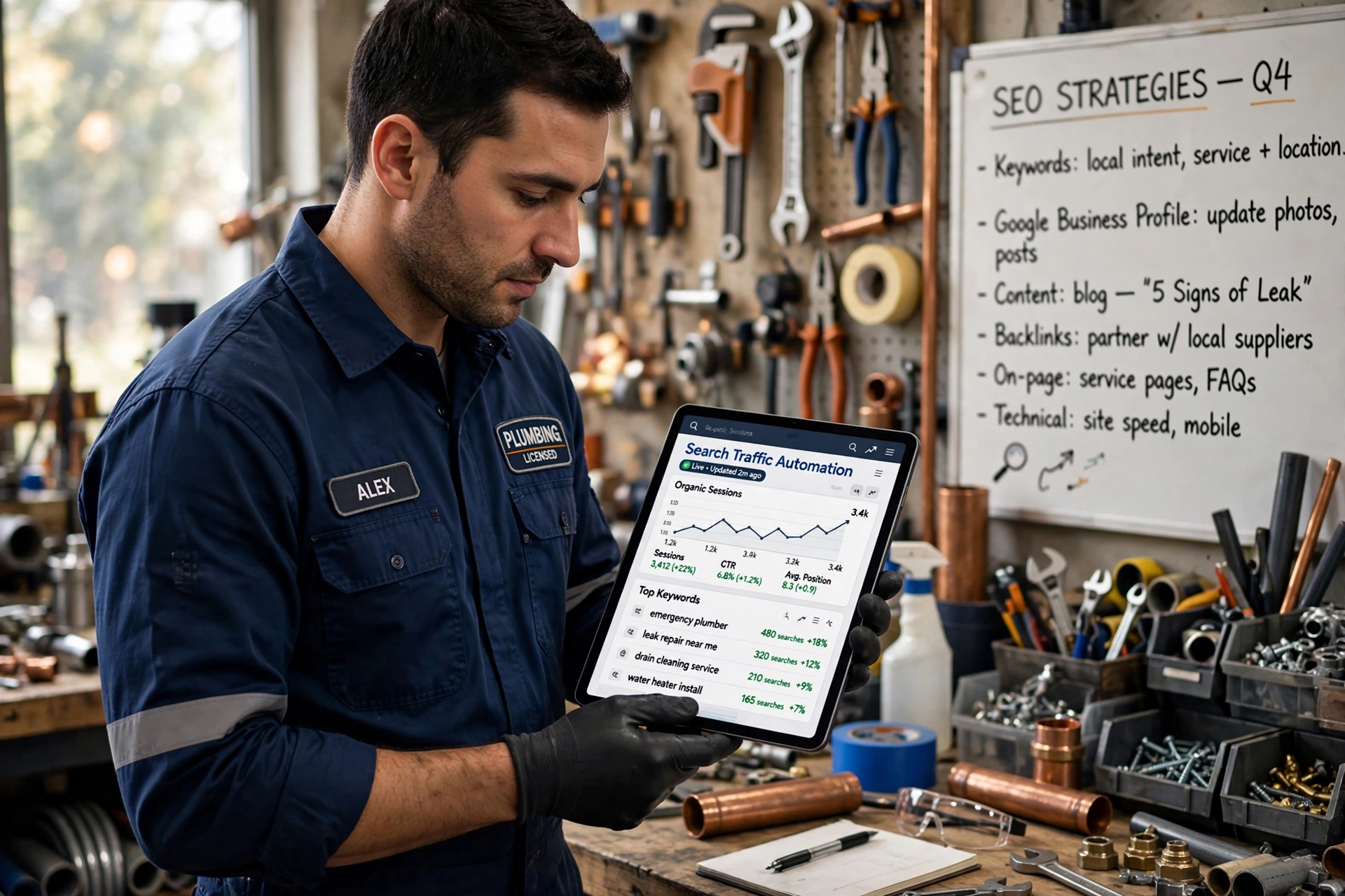 business technology office search traffic automation software plumbing