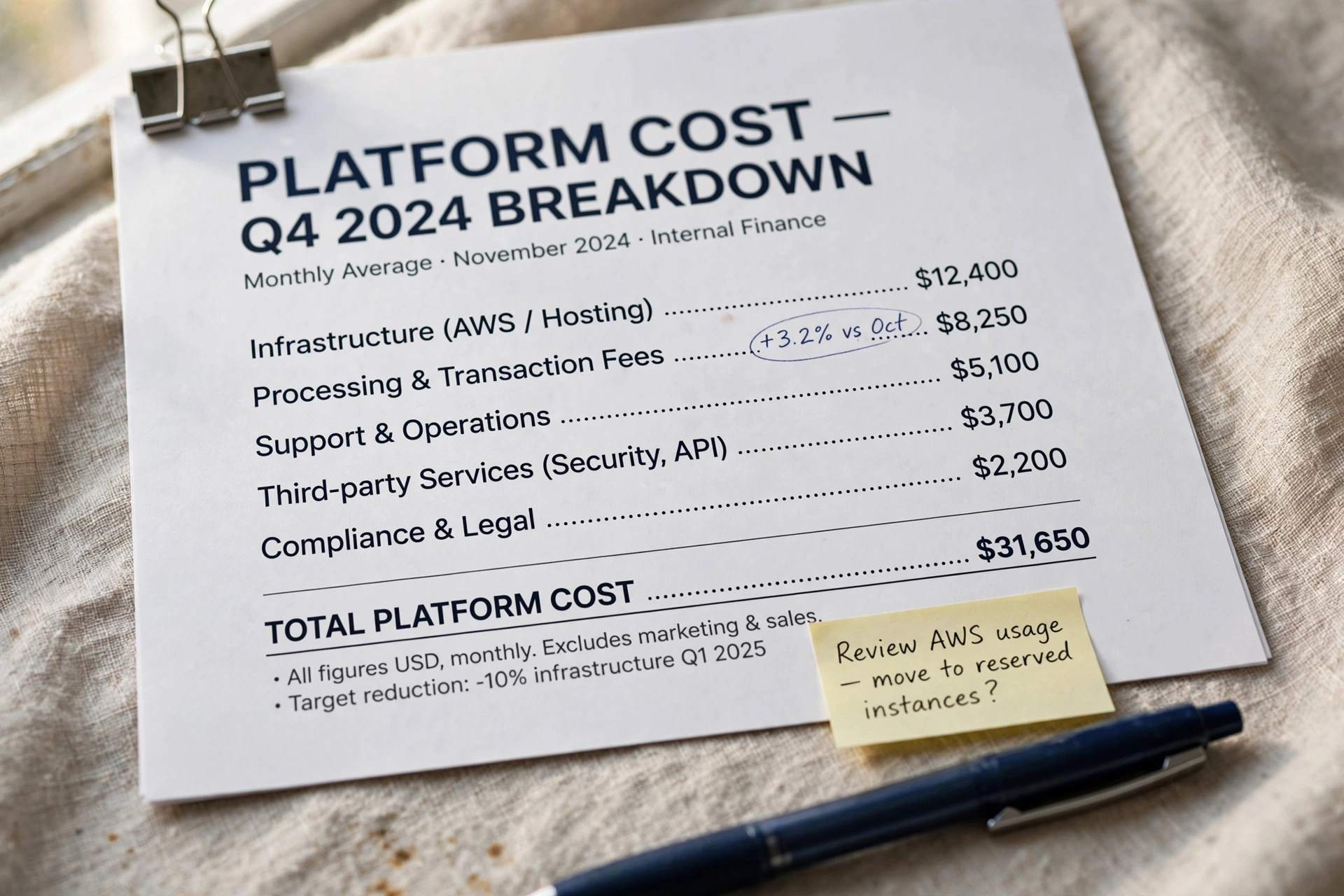business technology office platform cost