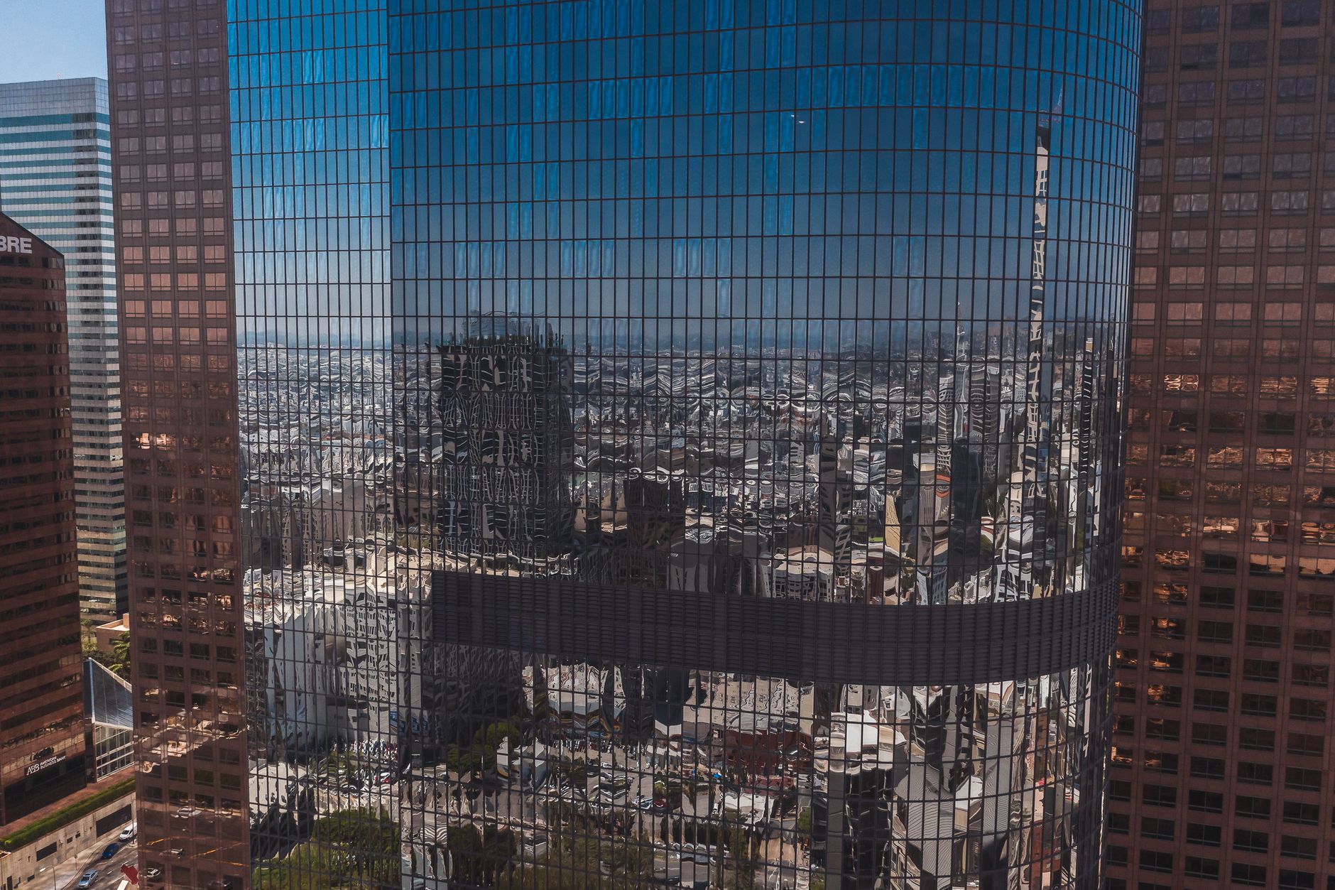 Los Angeles skyline during a business meeting downtown