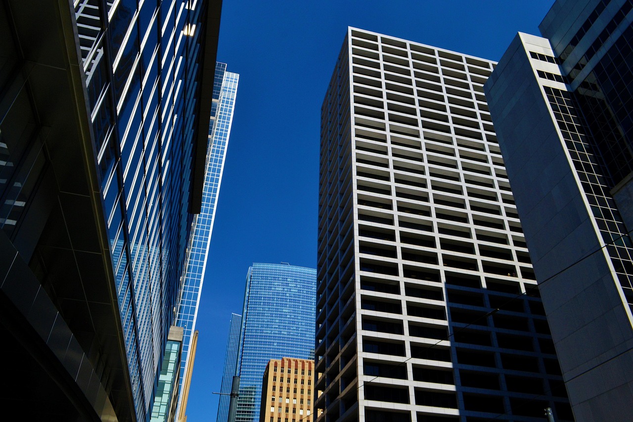 Arlington Texas skyline with modern office building