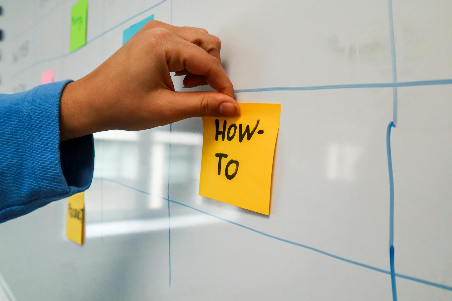 SEO content calendar being planned on a whiteboard