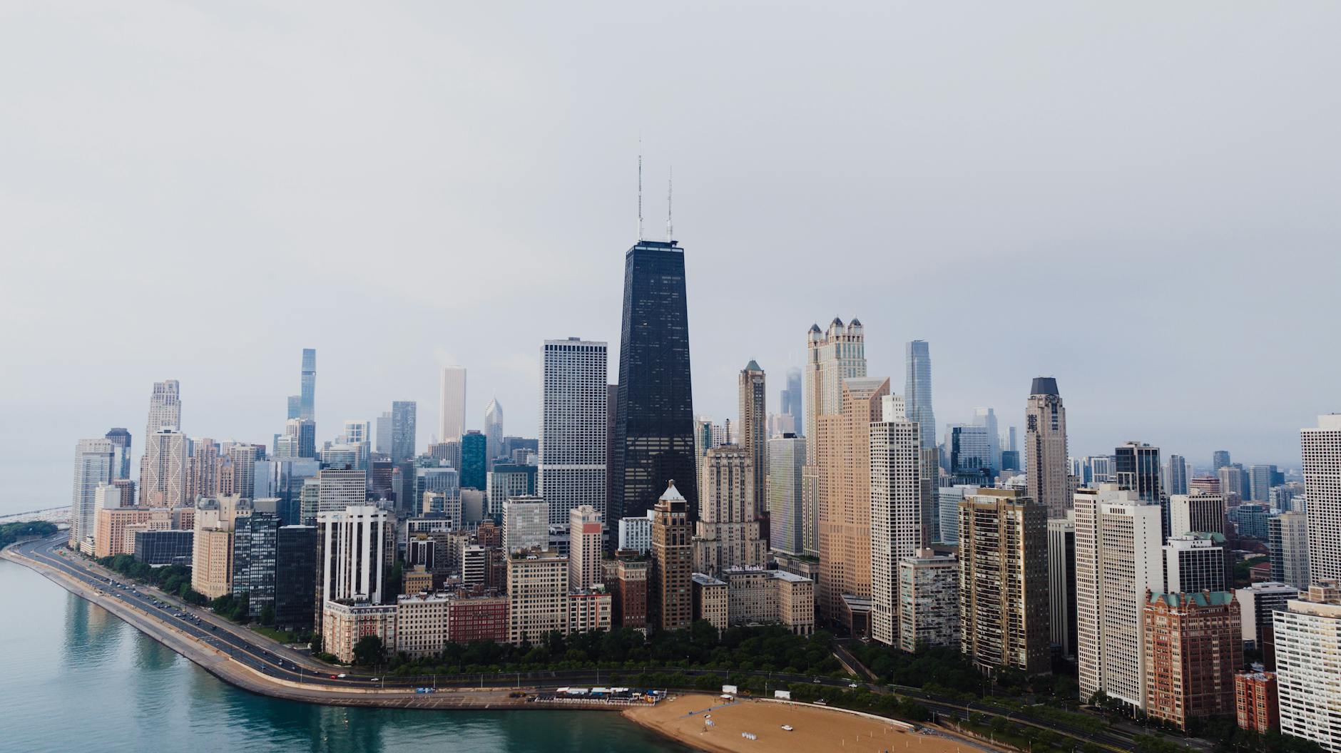 Chicago skyline during business meeting