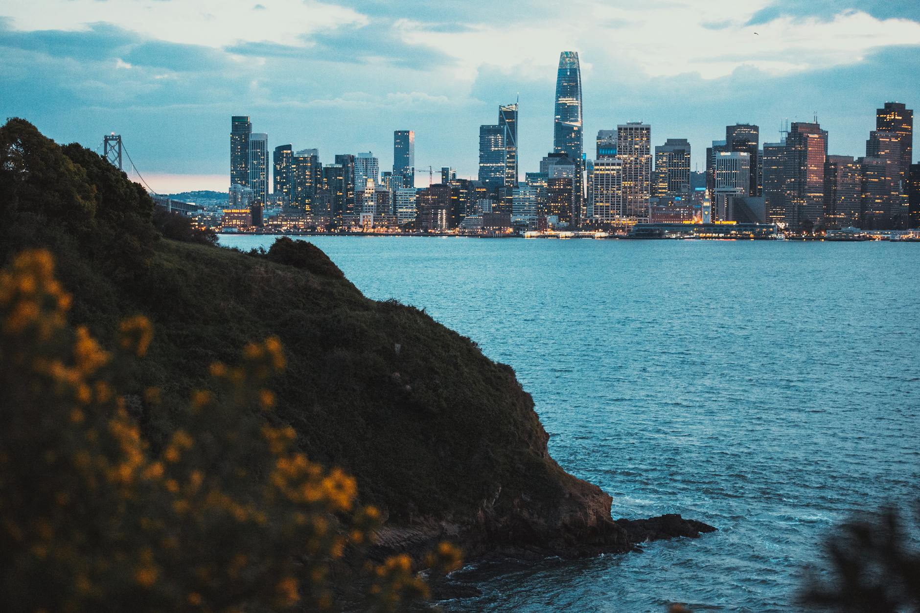 San Francisco skyline with tech office buildings