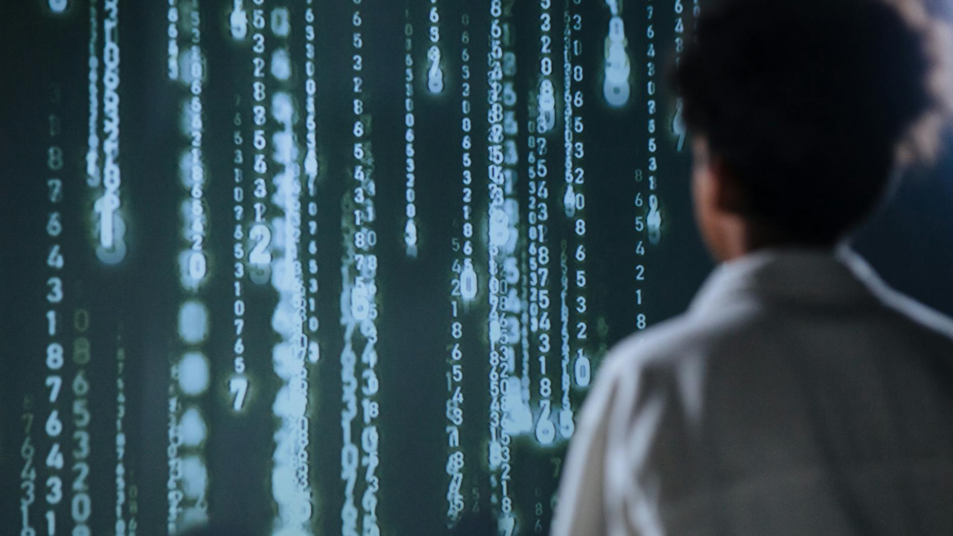 Cybersecurity expert analyzing AI CRM security dashboard