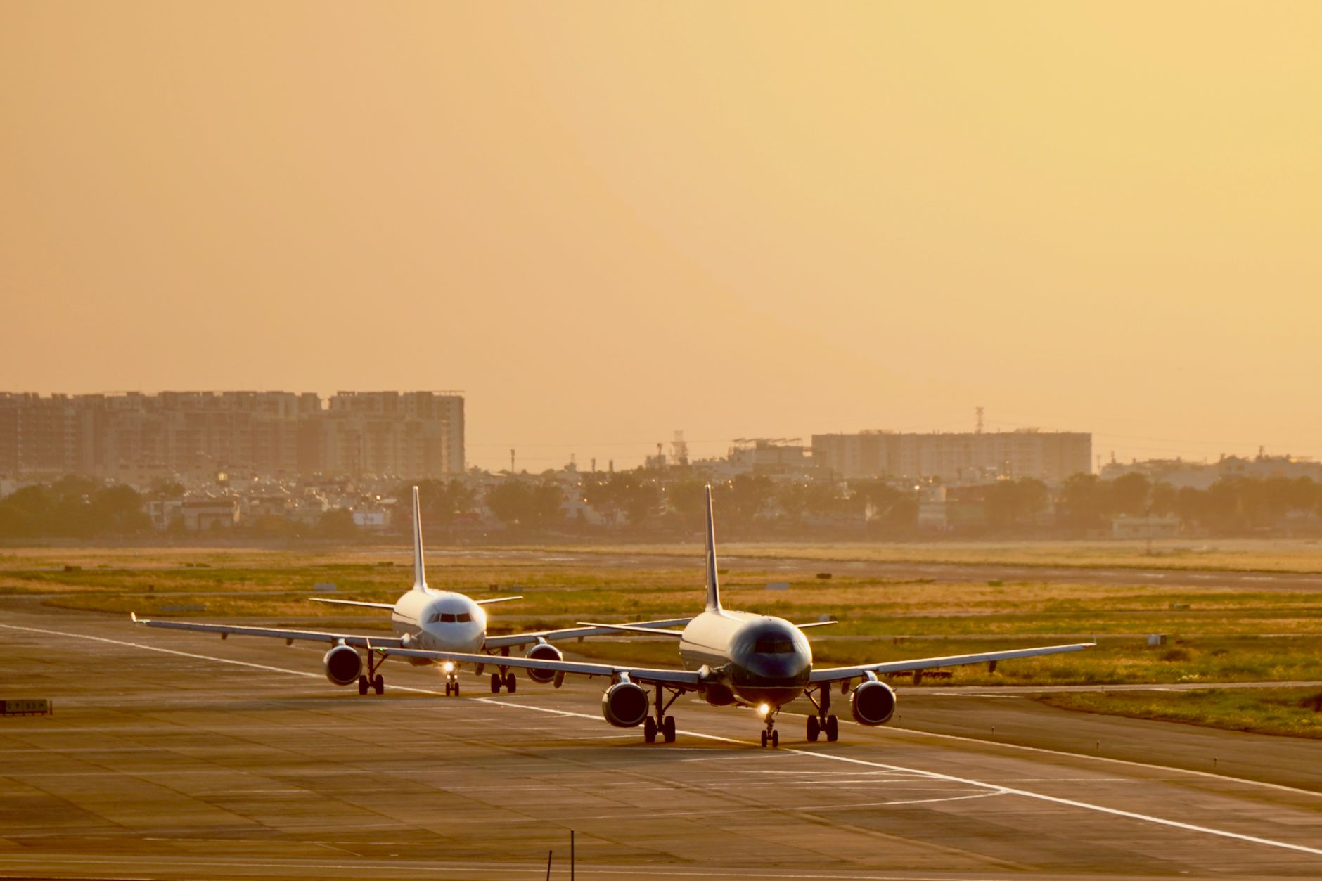 Skyline of Wichita with aviation industry landmarks