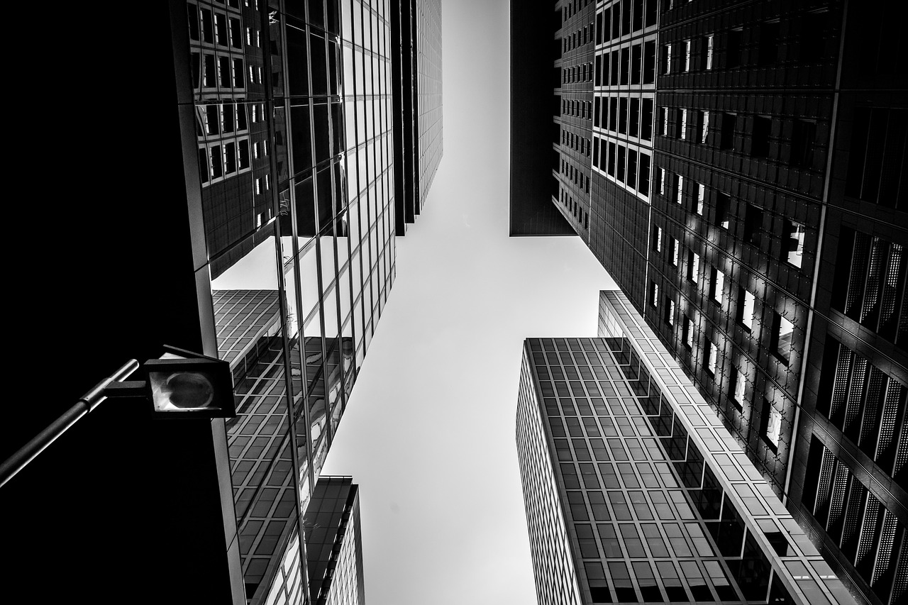 Dallas business district skyline with professionals