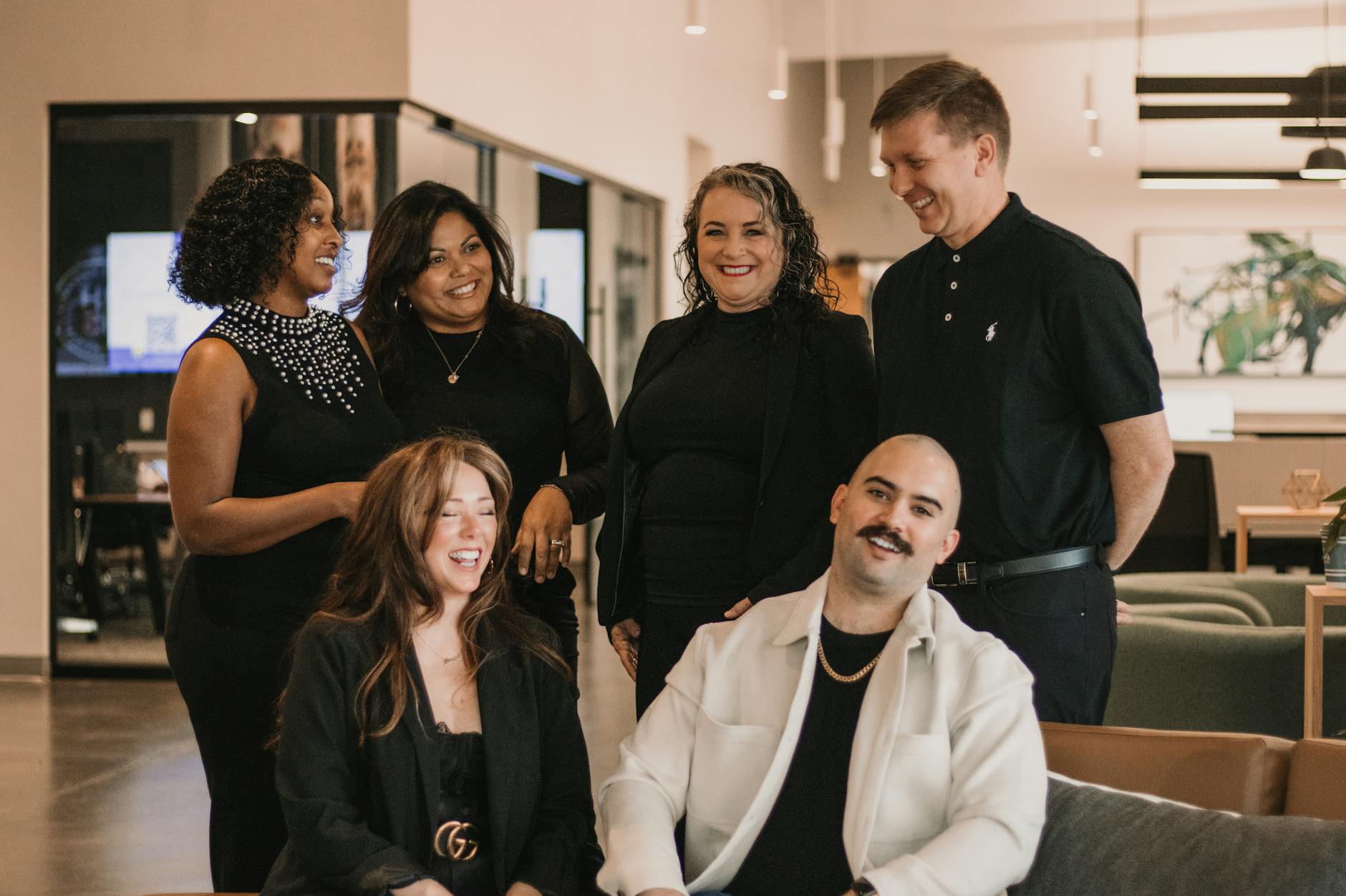 Milwaukee business team discussing AI strategies in modern office