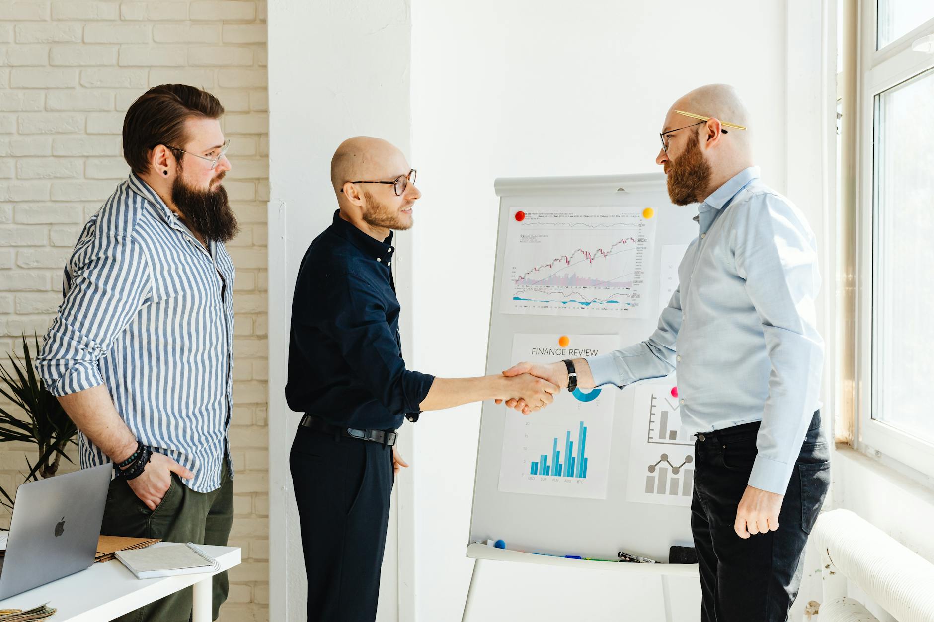 Sales team reviewing dashboard analytics