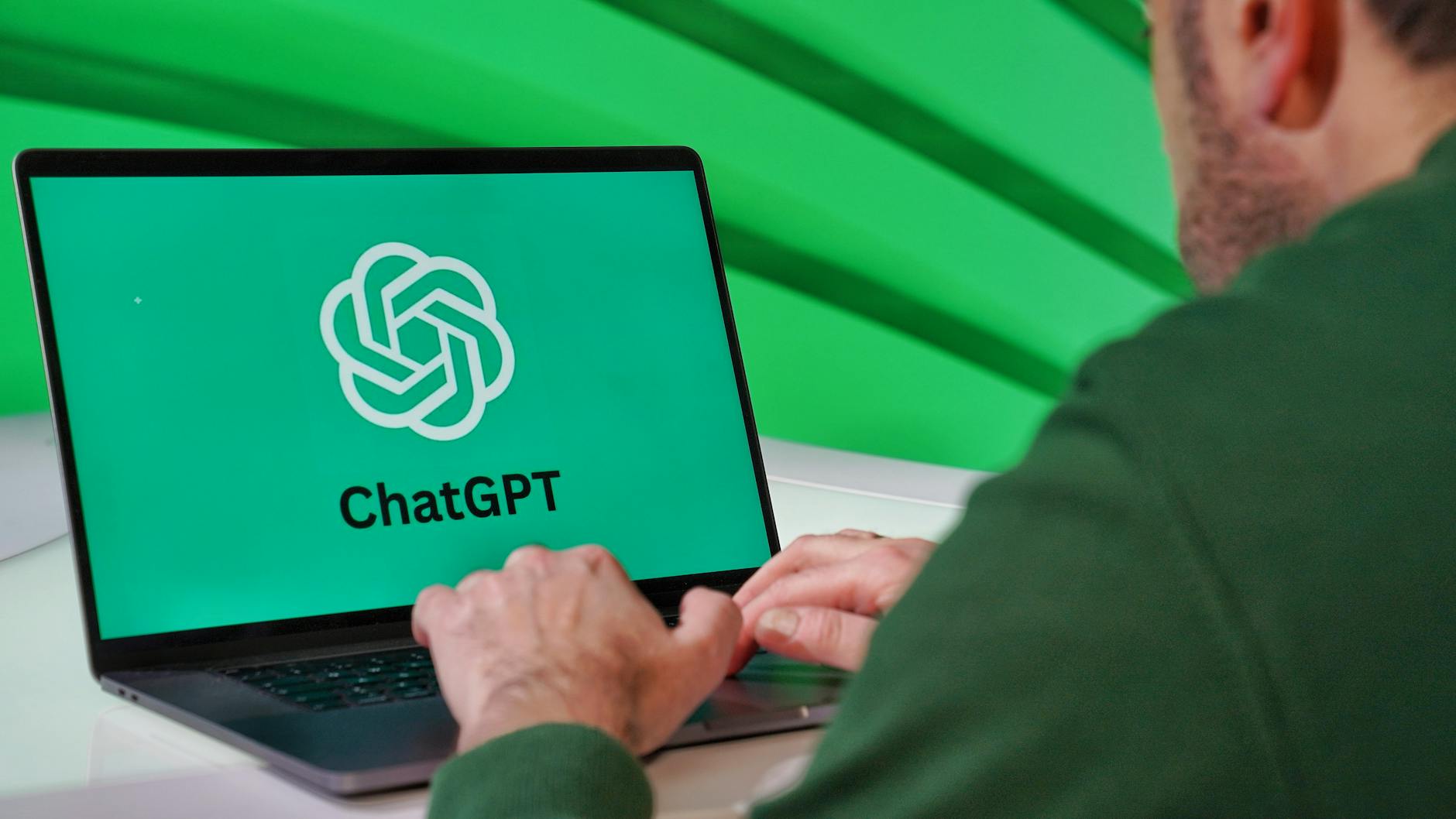 AI chatbot interface on laptop screen for customer support