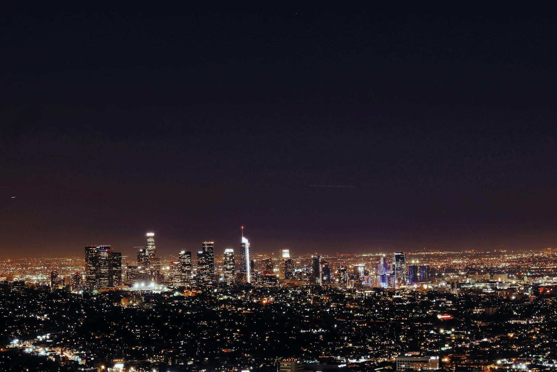 Los Angeles skyline with modern tech office