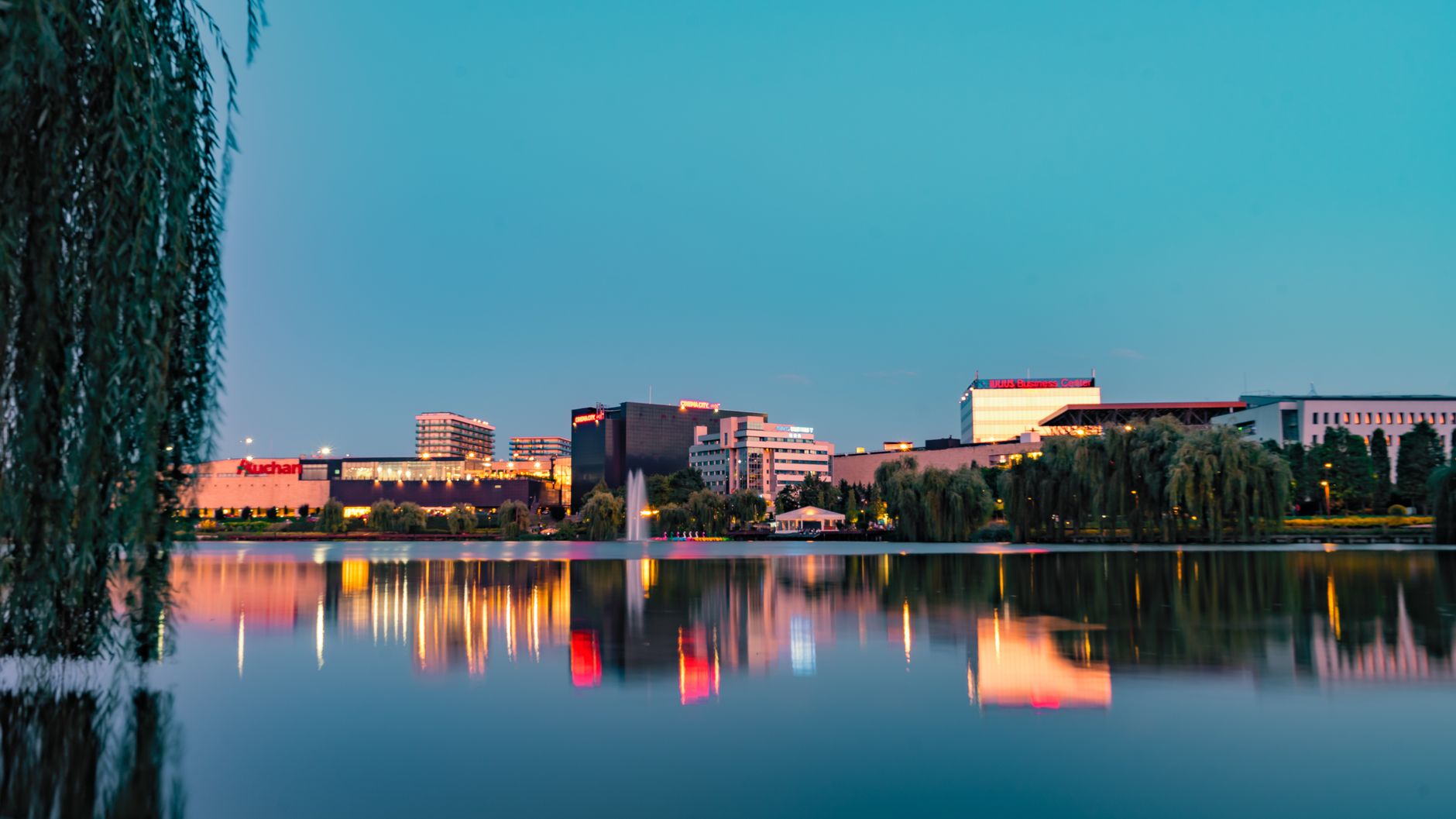Downtown Omaha skyline with modern office buildings representing the local business economy