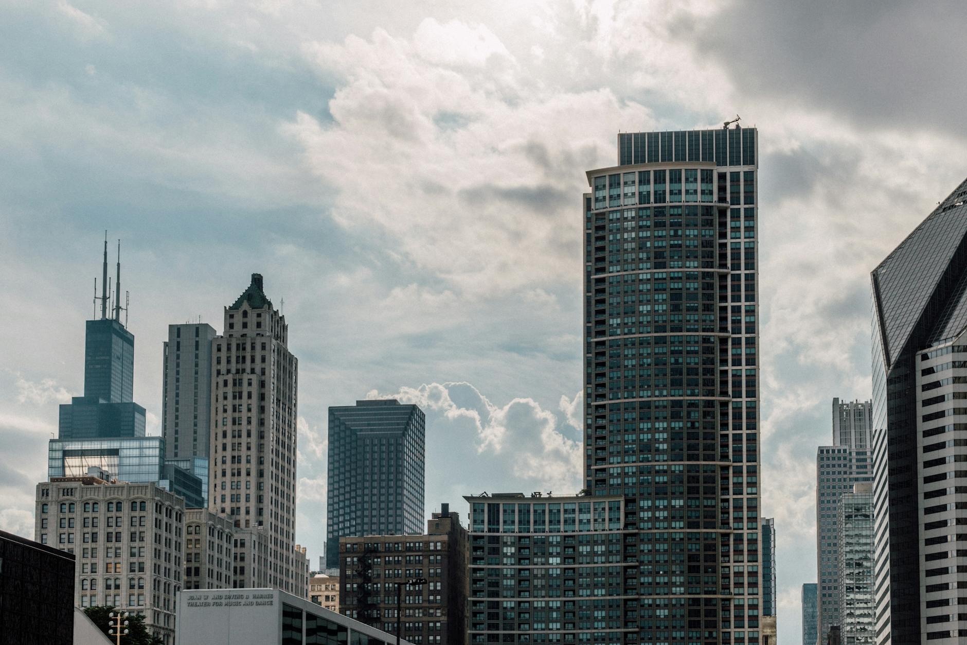 Chicago skyline with modern business office