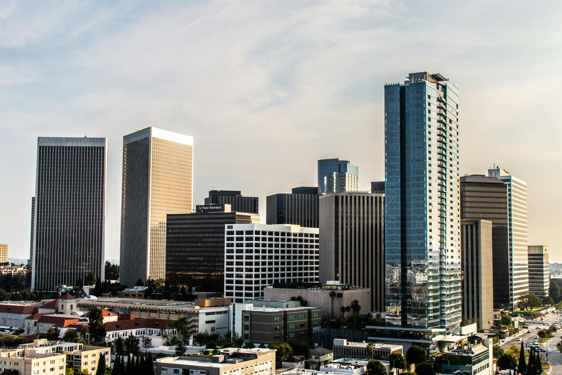 Los Angeles skyline with business district