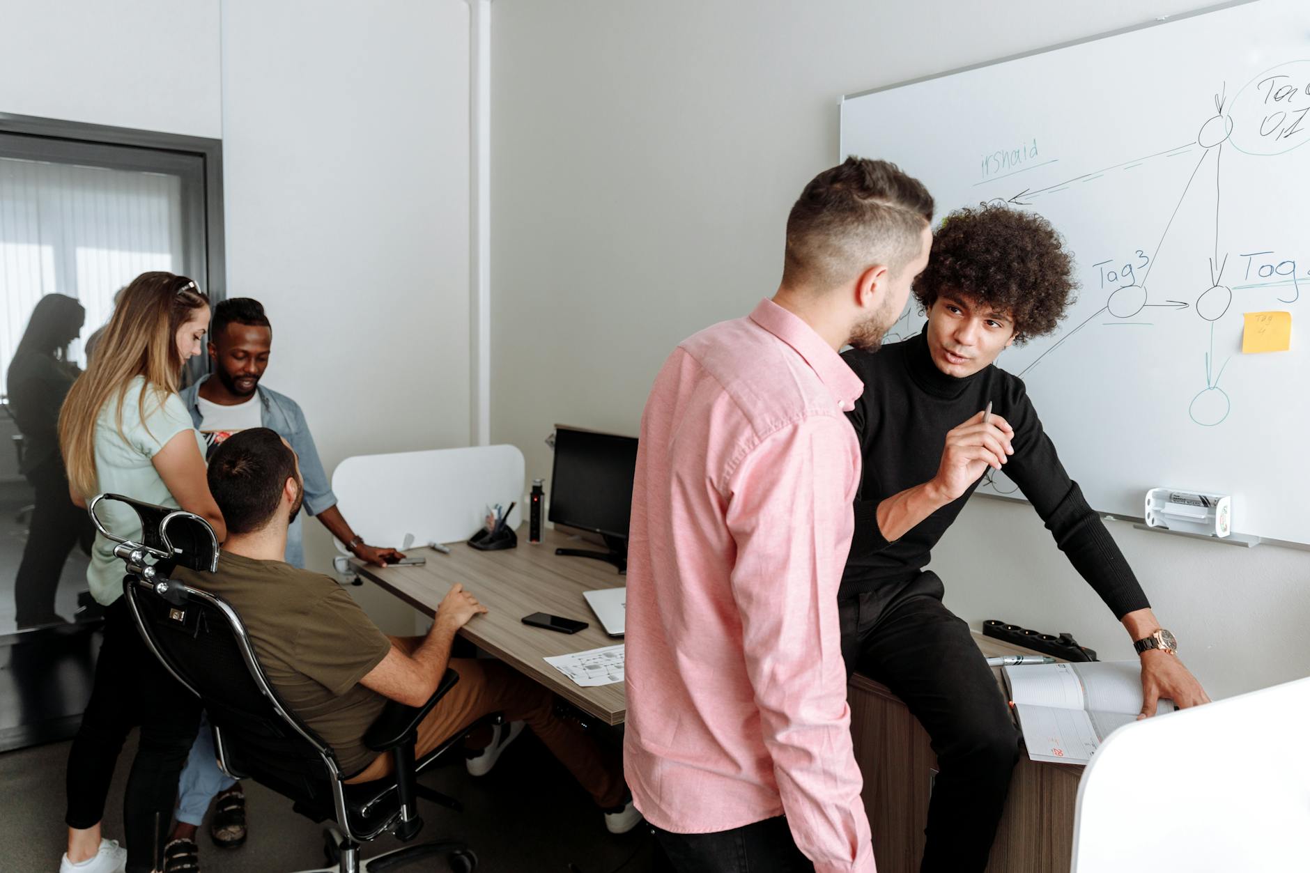 MSP team discussing AI dashboard in Oceanside office