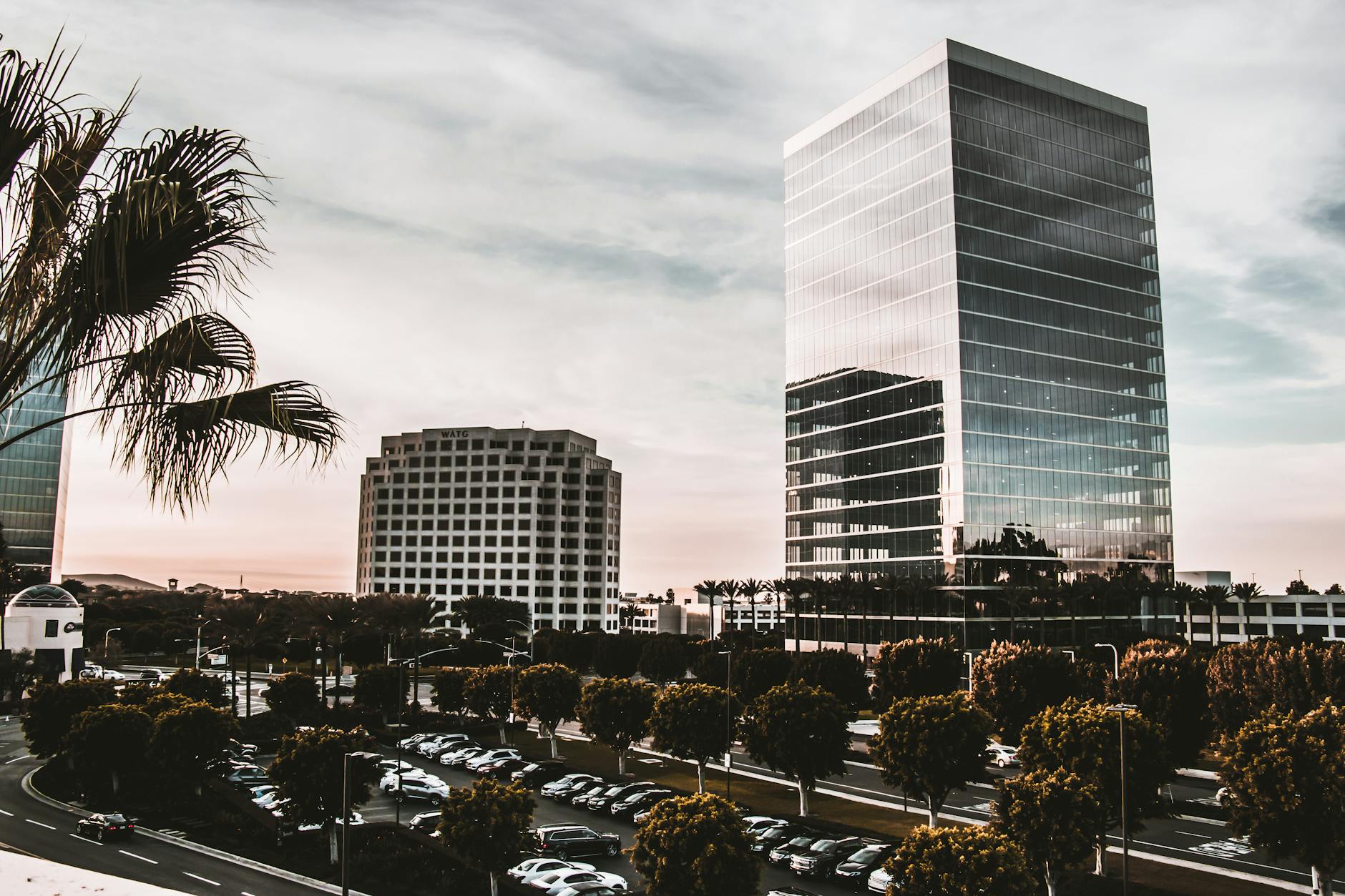 Phoenix skyline with modern business buildings in desert